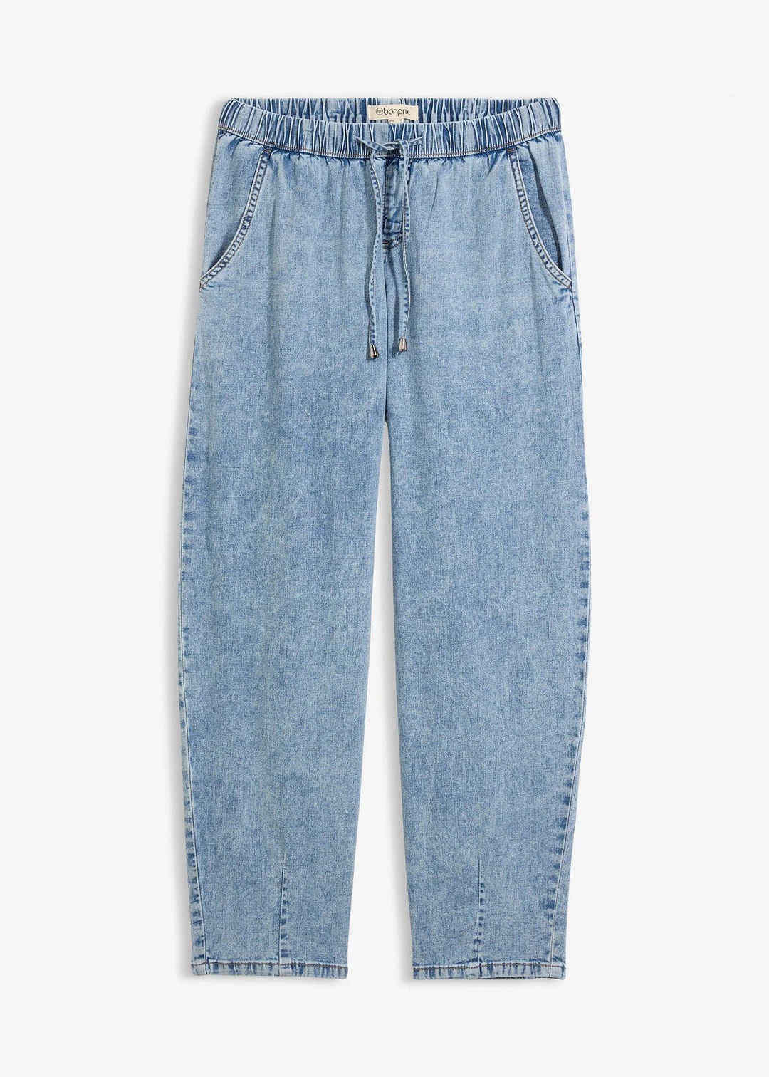 Jean barrel taille mi-haute élastiquée