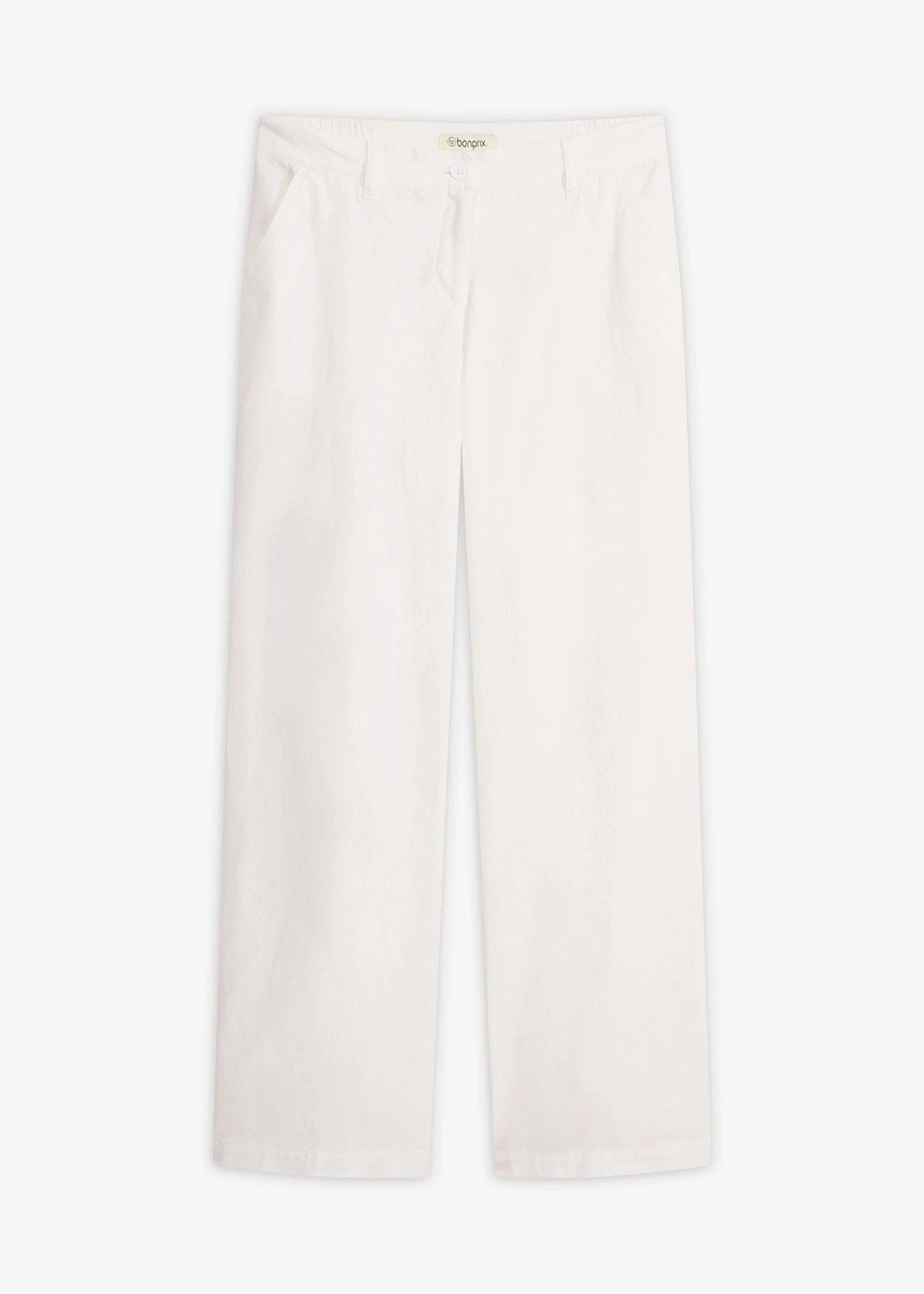 Pantalon tissé en lin et coton