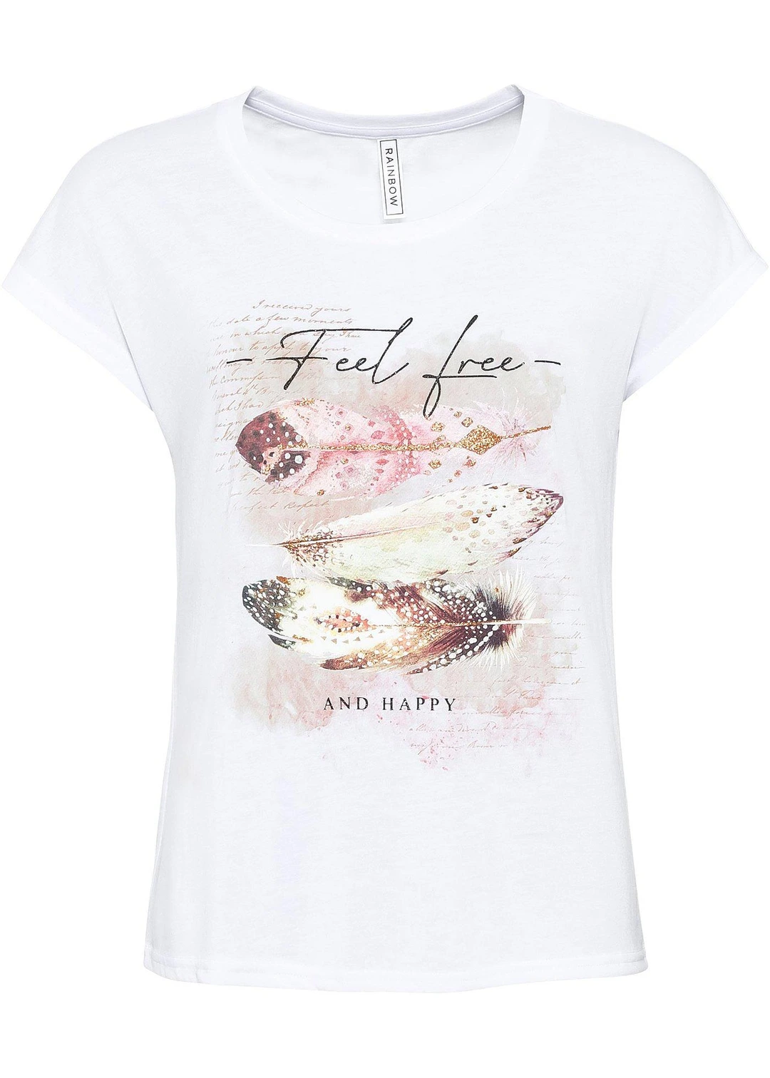 T-shirt à imprimé plume