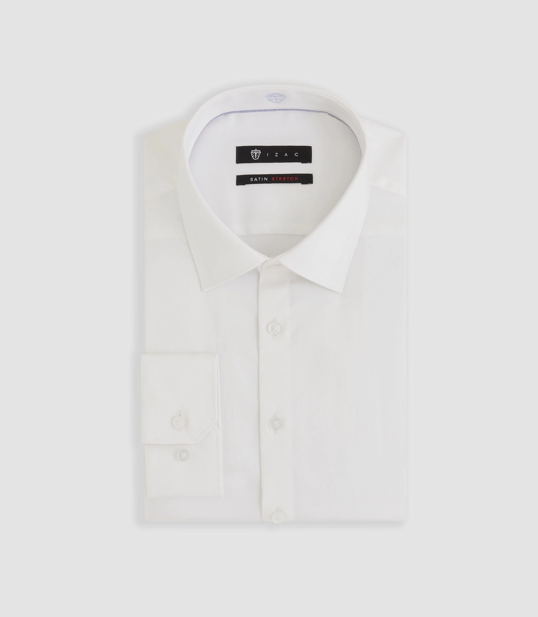 IZAC - Chemise en satin stretch blanche ''Sastretchbasic''