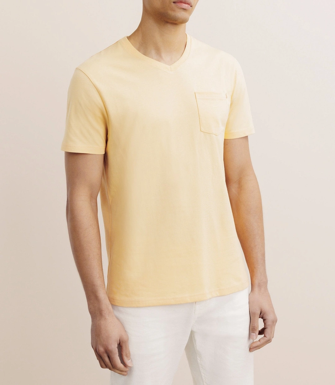 IZAC - T-shirt col V avec poche pêche