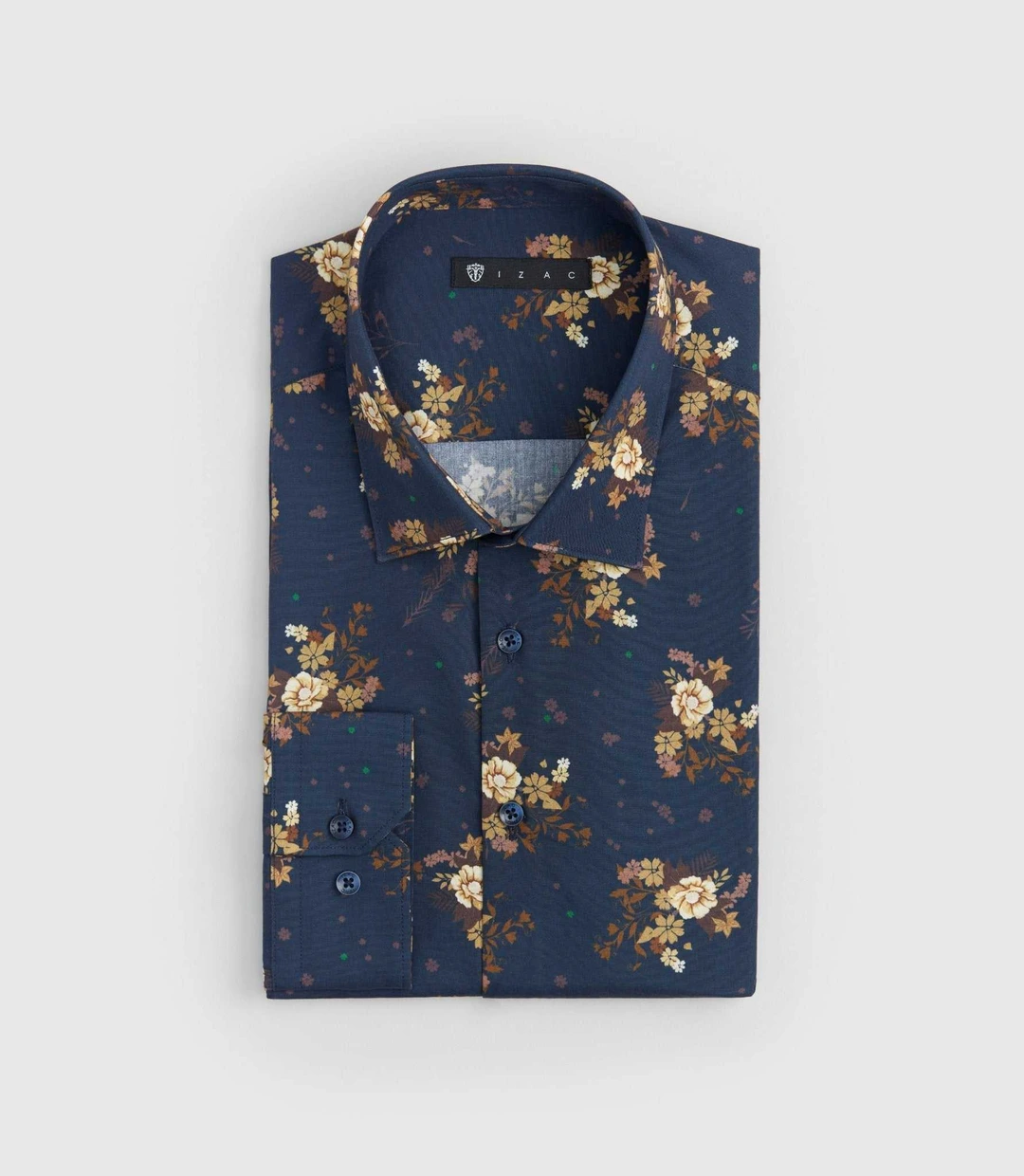 IZAC - Chemise imprimée marine ''Solaire''