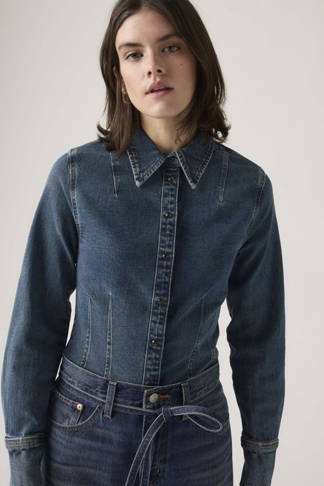 Levi's Chemise Manche Longue Shaped - Femme - Bleu / Dolly Pardon Me - XS