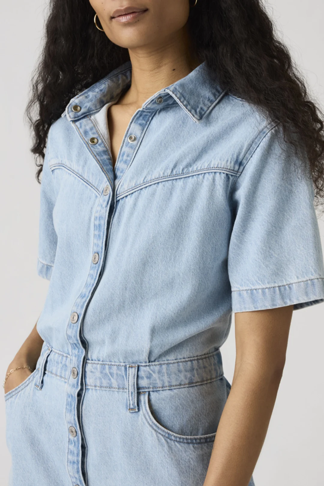 Levi's Robe Western Manche Courte Logan - Femme - Noir / Capturing Moments - XS - 2