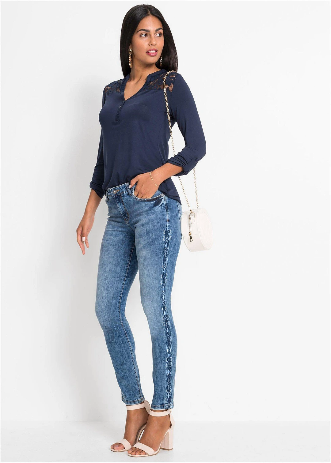 Jean skinny taille mi-haute, extensible - 2
