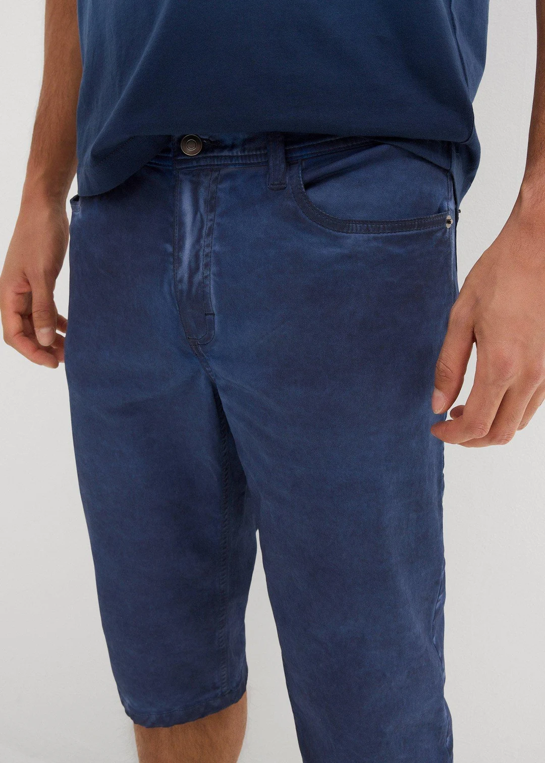 Bermuda long en toile délavée, regular - 3
