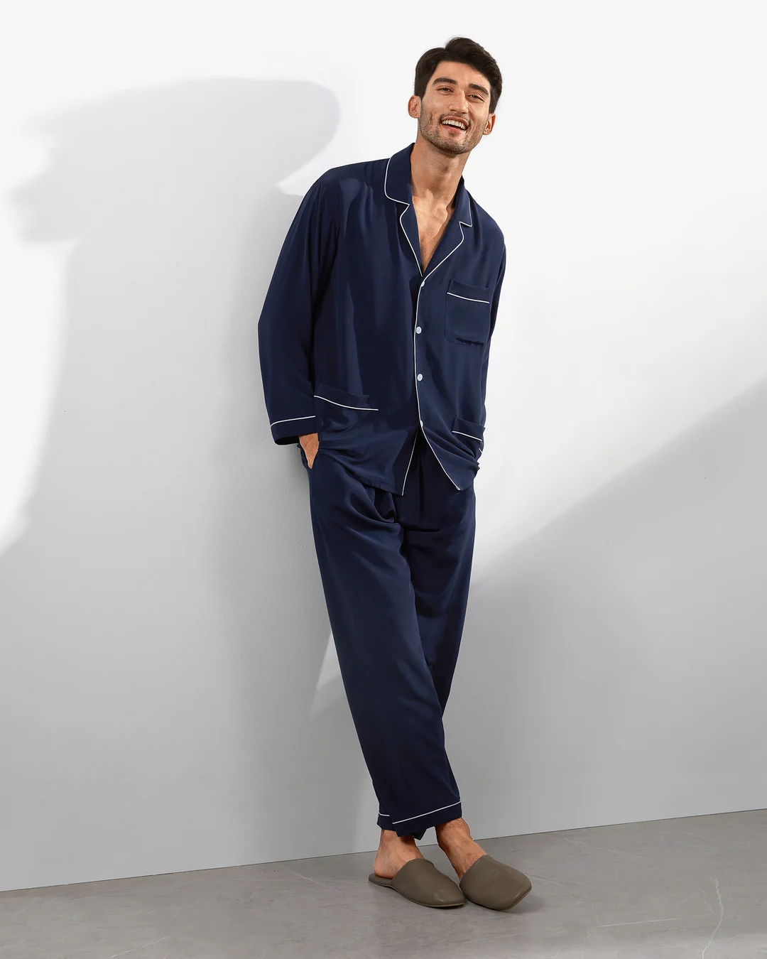 LILYSILK Pyjama Soie Femme Col Revers Noir XXL - Crêpe de Chine Doux et Respirant