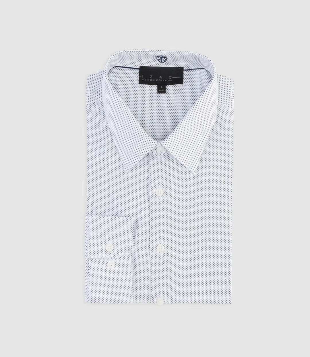 IZAC - Chemise à imprimé à pois blanc PATRICE