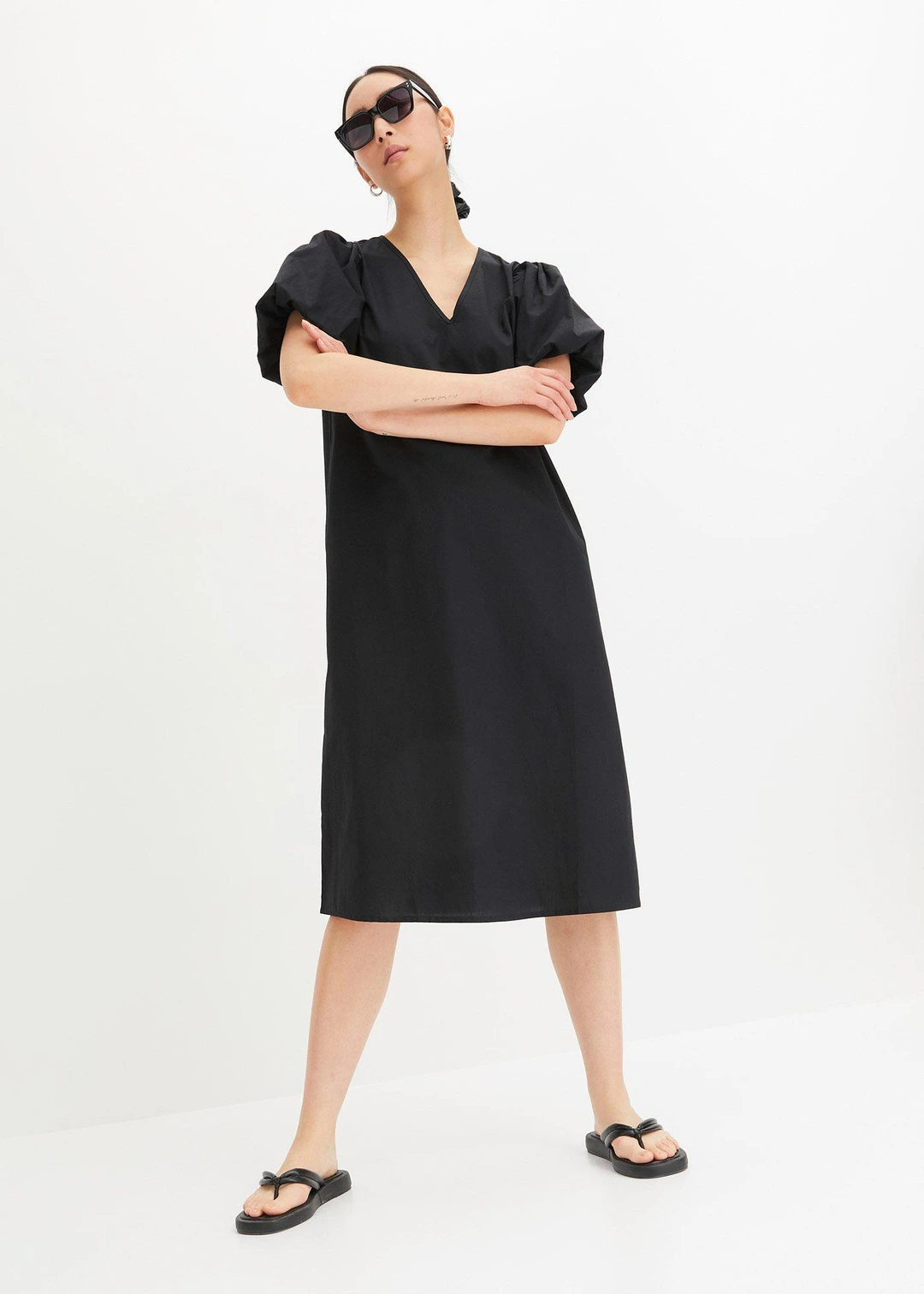 Robe midi tissée en coton - 2