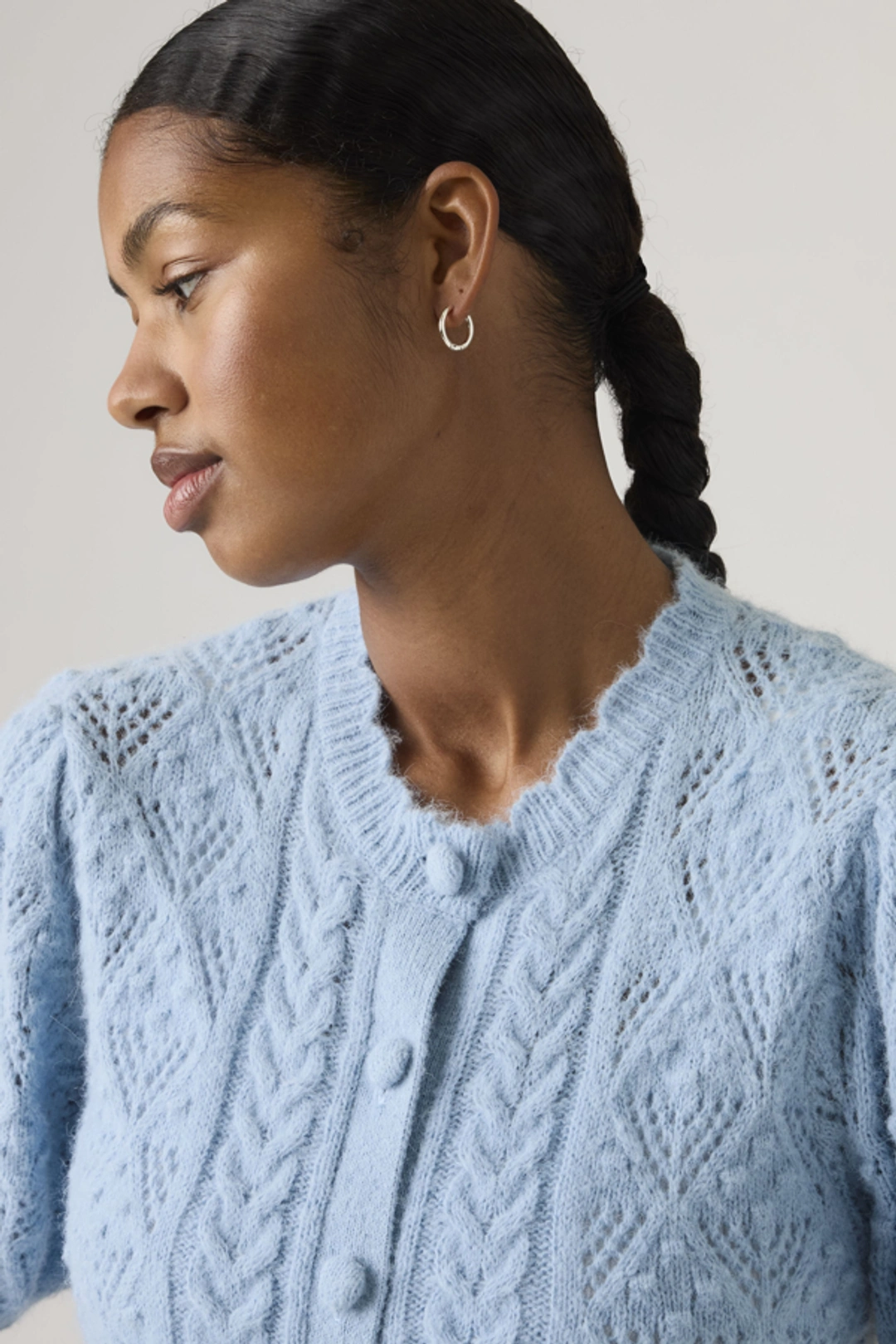Levi's Cardigan Manche Courte Maille Pointelle Pauline - Femme - Jaune / French Vanilla - 2XS - 2