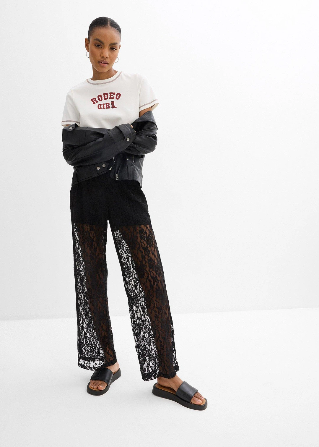 Pantalon en dentelle à taille élastiquée - 2
