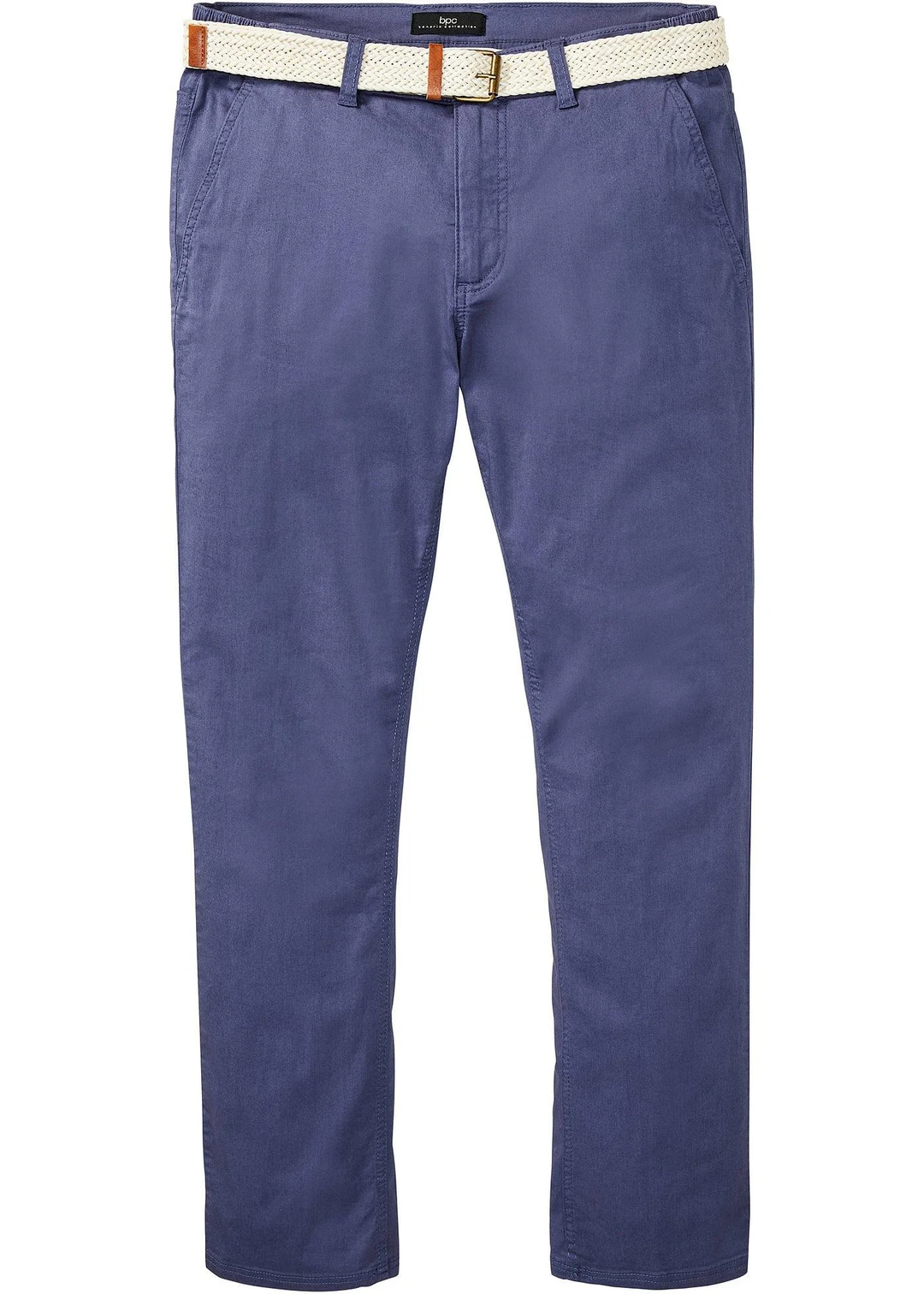 Pantalon chino droit avec taille élastique et ceinture, regular