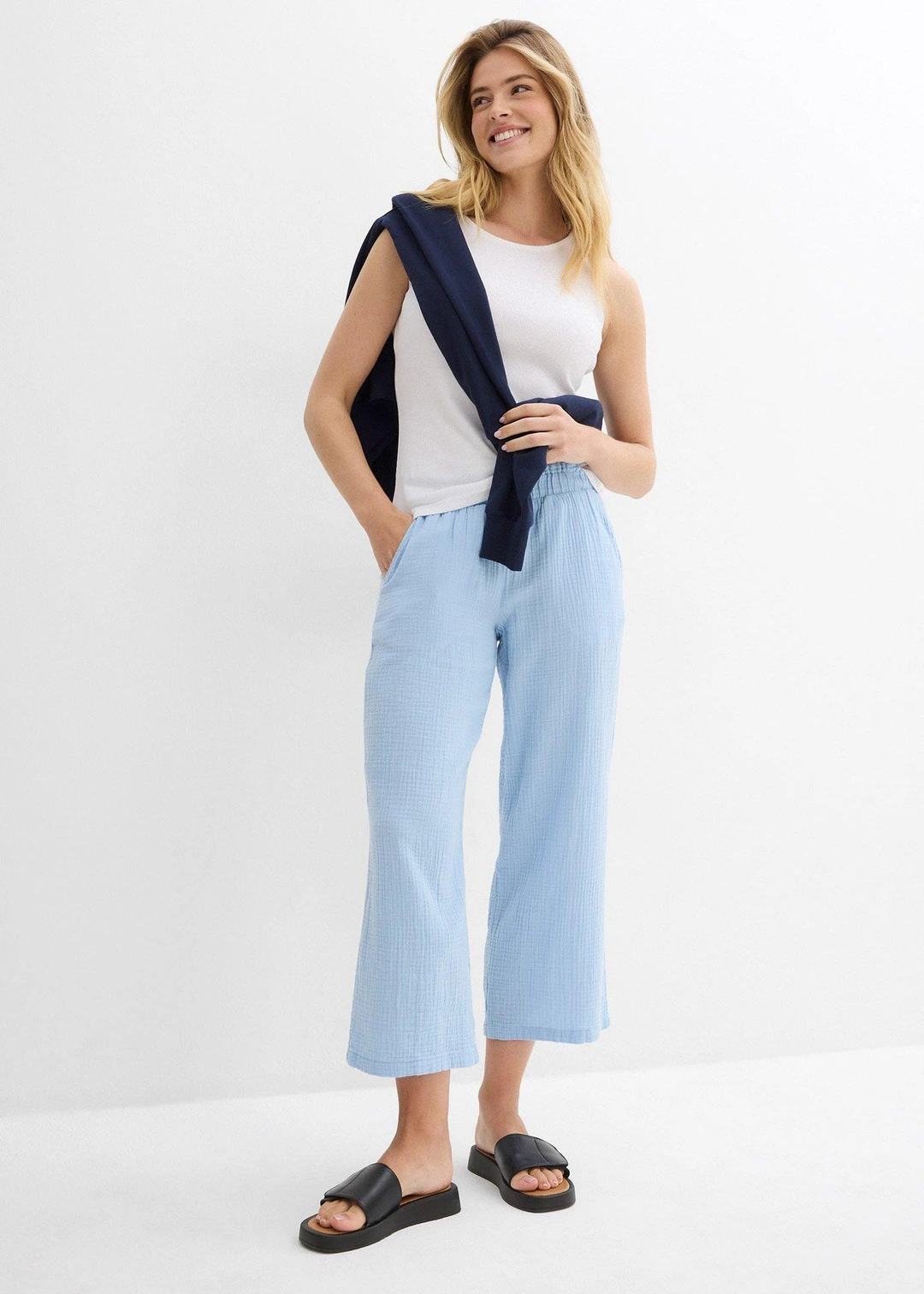 Pantalon large en gaze de coton - 2