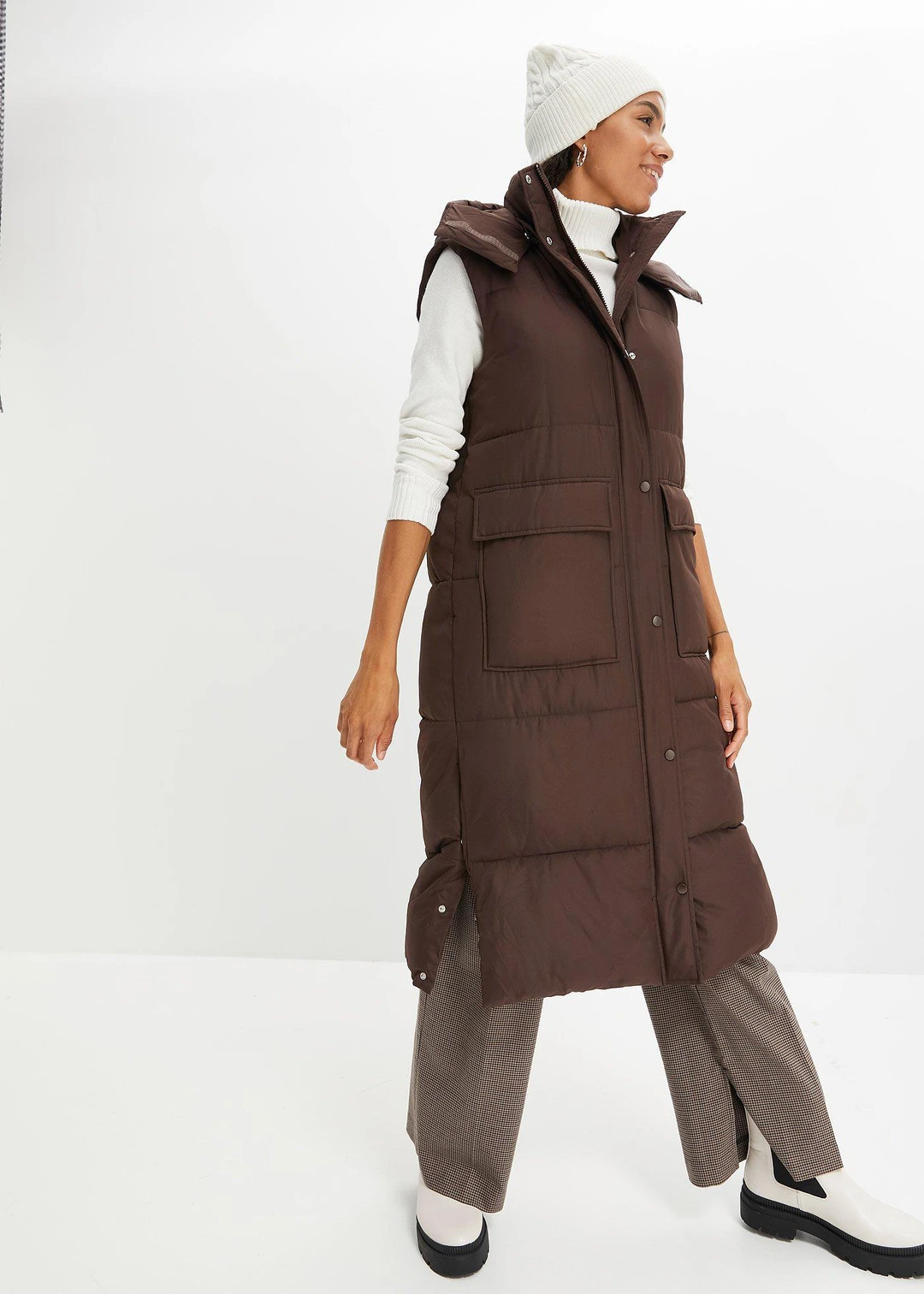 Veste sans manches matelassée en polyester recyclé avec capuche amovible - 2