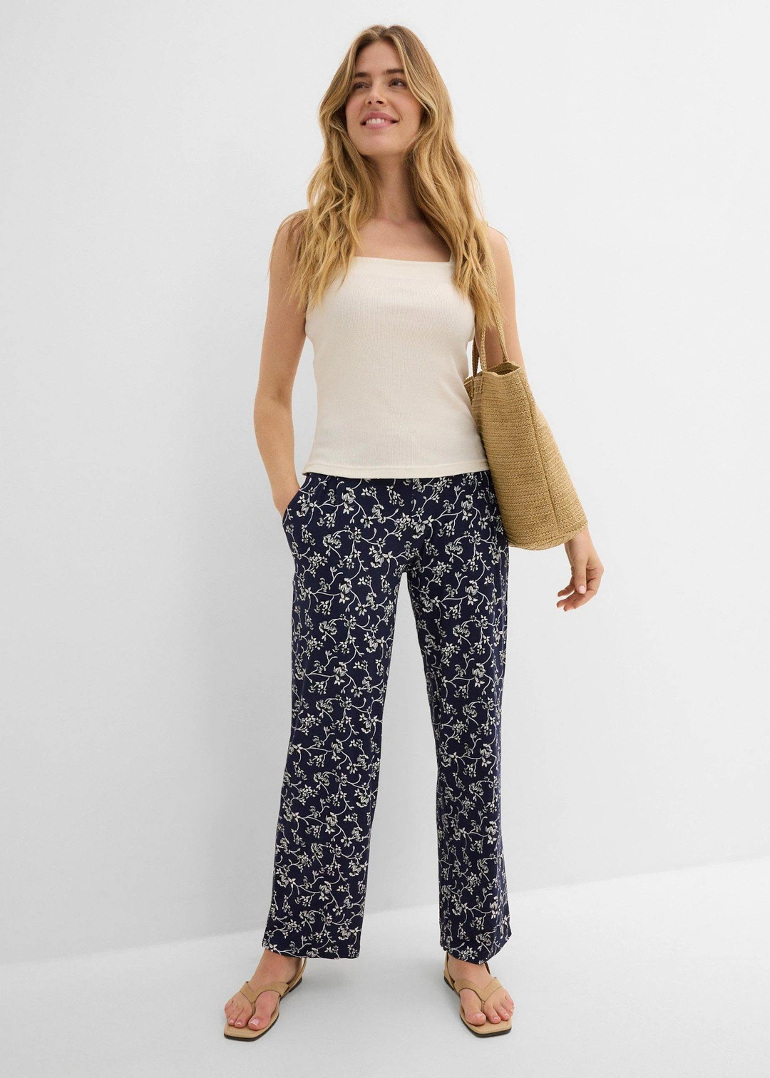 Pantalon palazzo en viscose extensible - 2