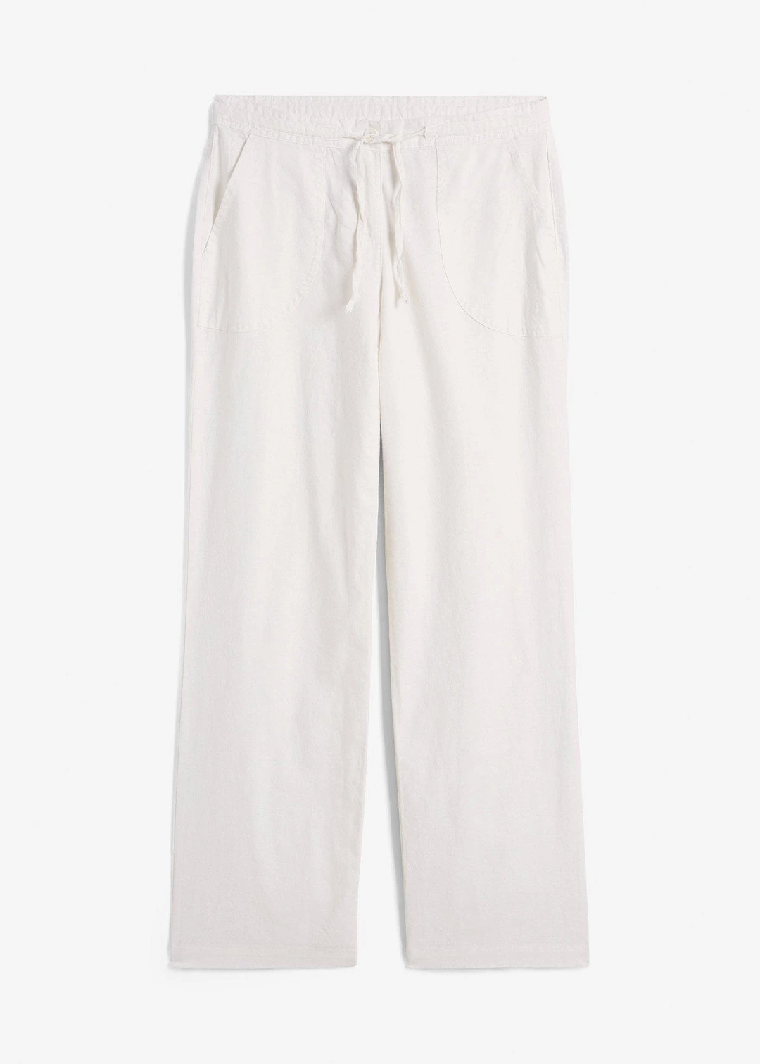 Pantalon large en lin et coton