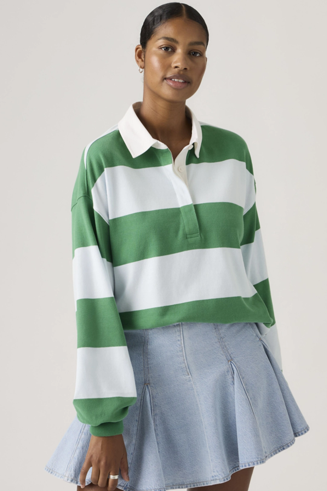 Levi's Polo De Rugby Manche Longue Reenie - Femme - Multicolore / Katie Stripe Coral Blush - XS