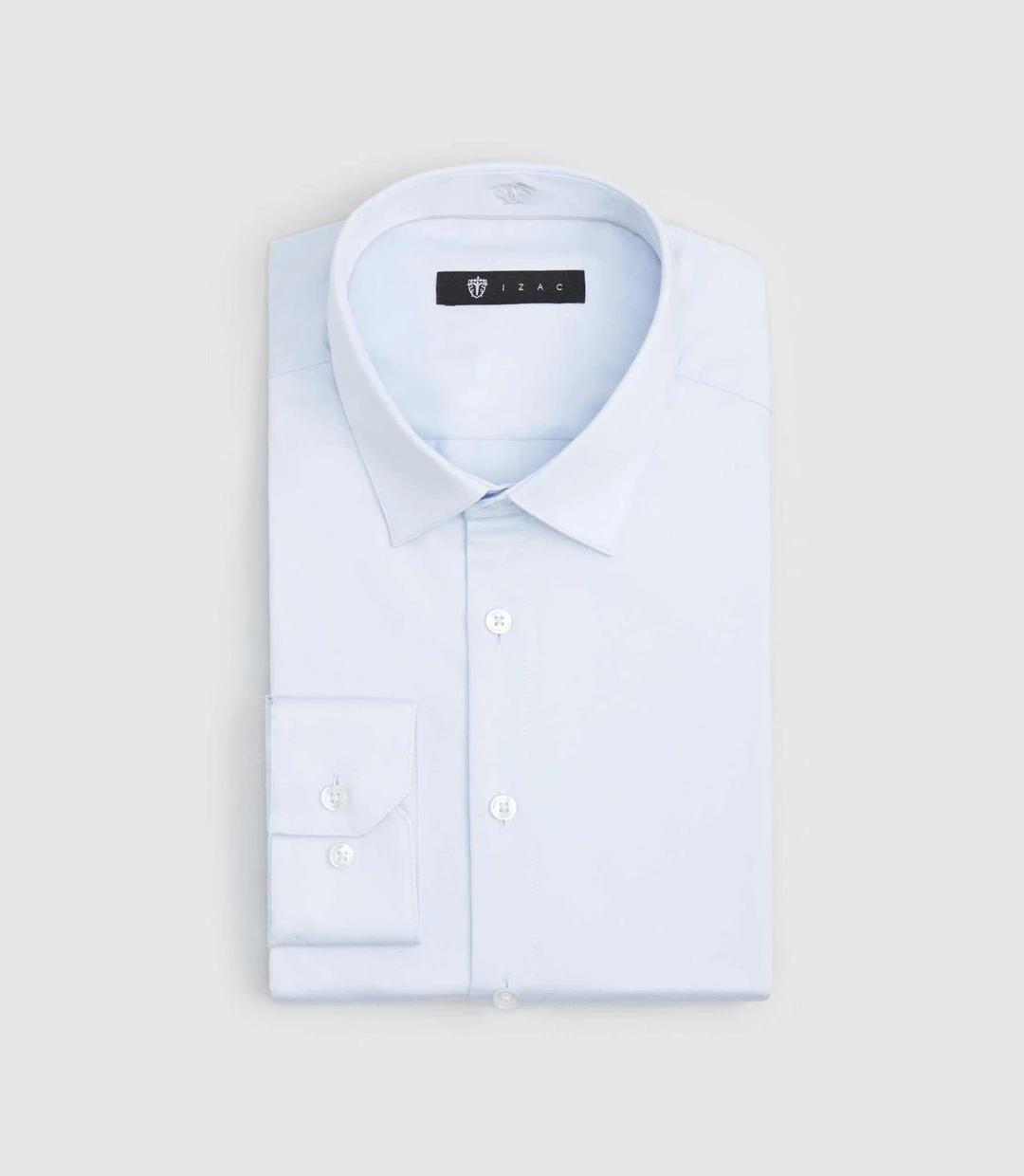 IZAC - Chemise regular en coton bleu ciel ''Sastretchbasic''