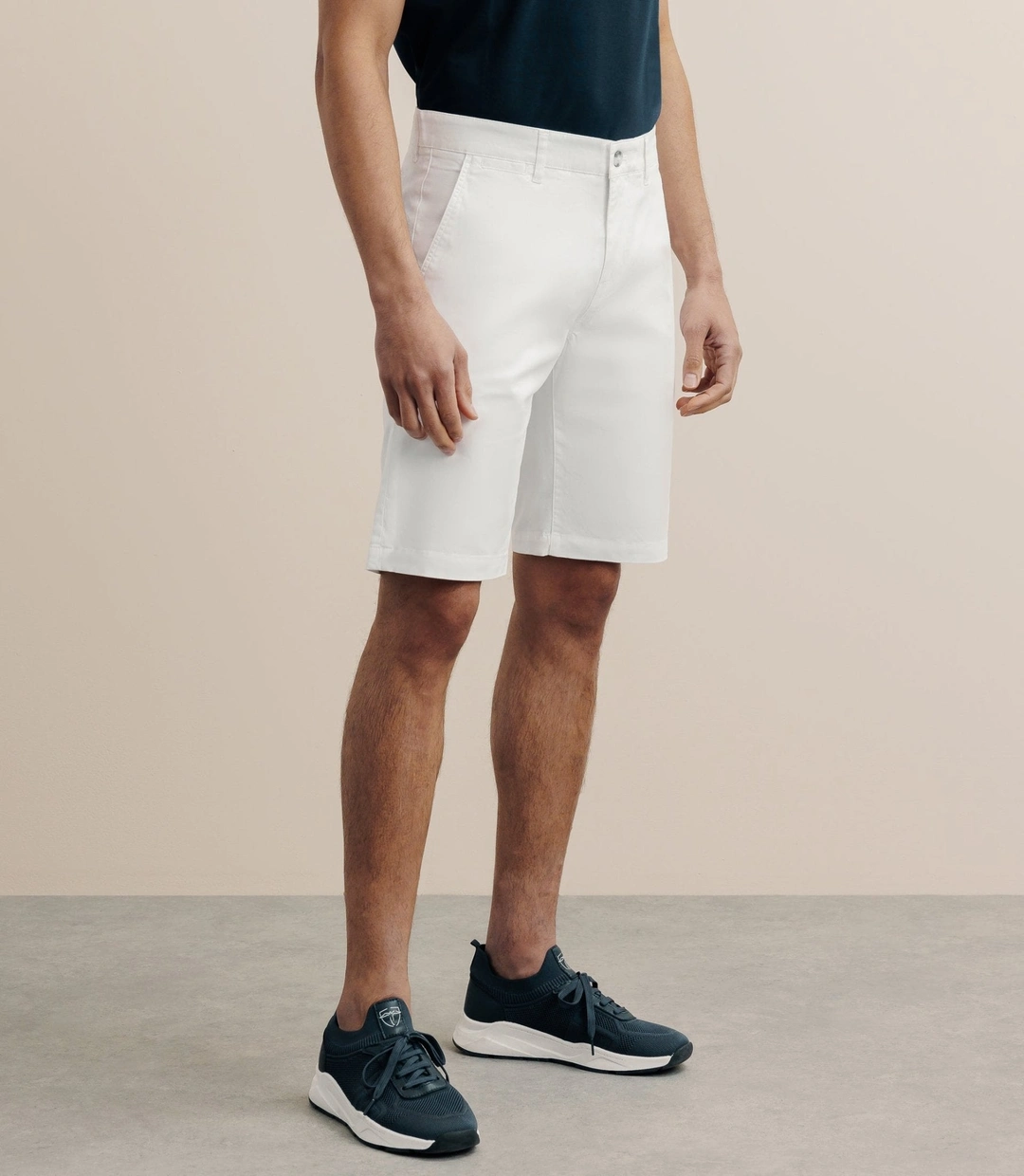 IZAC - Bermuda stretch blanc