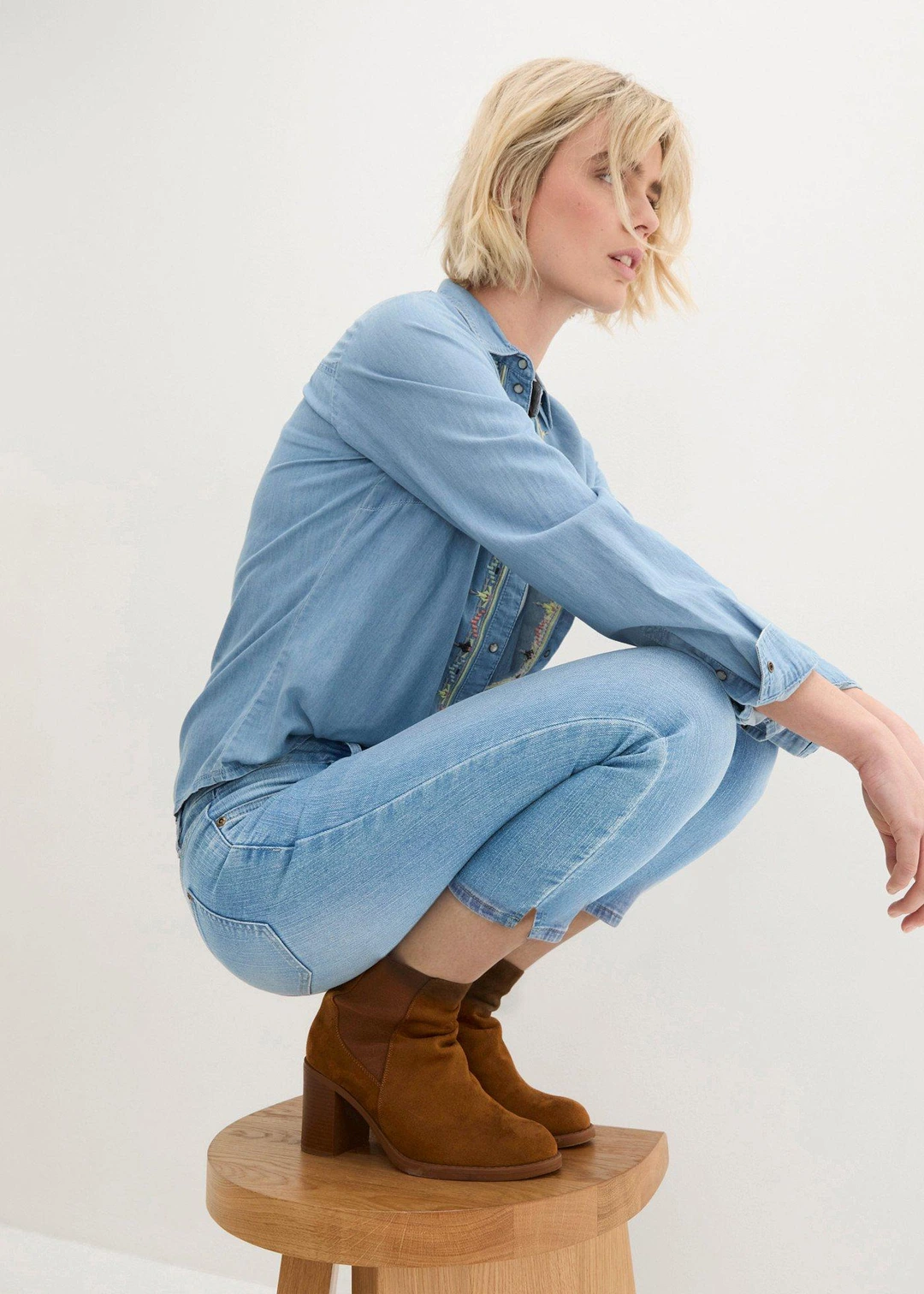 Jean 7/8 extensible, bas fendu - 2