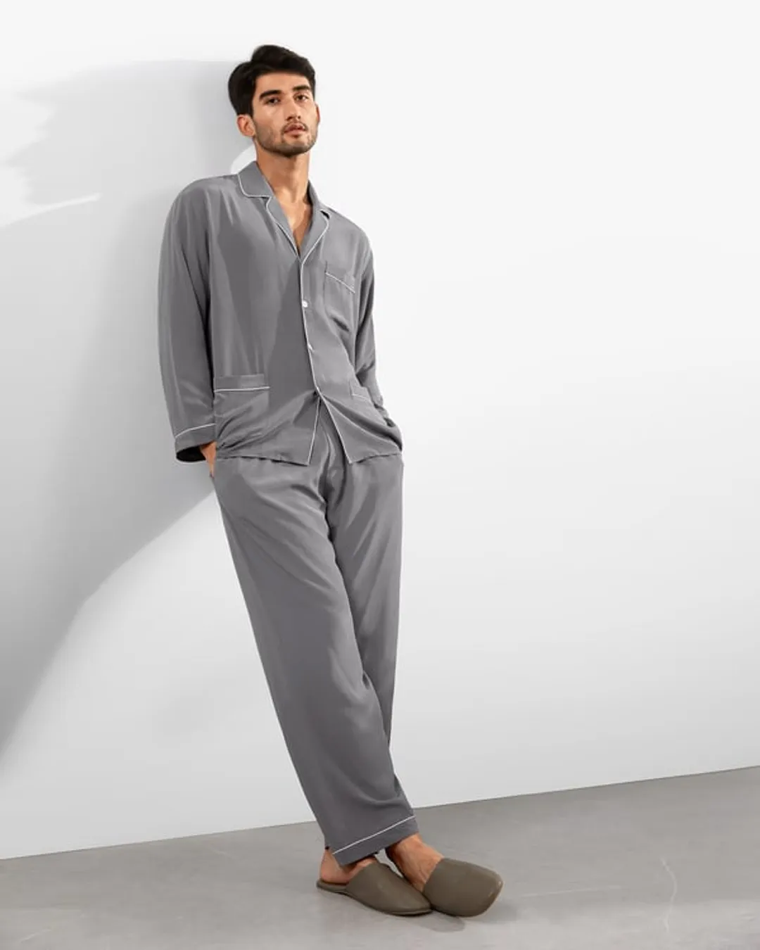 LILYSILK Pyjama Soie Femme Col Revers Noir XXL - Crêpe de Chine Doux et Respirant