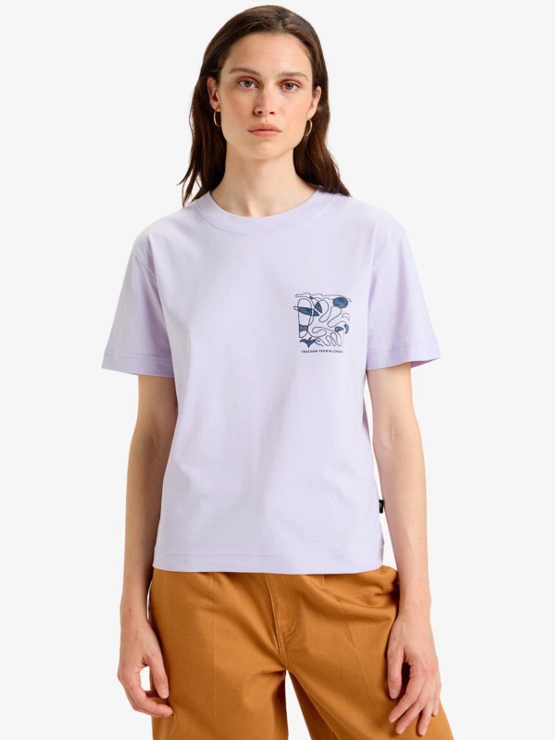 Tilebloom - T-shirt manches courtes sérigraphié pour Femme Violet