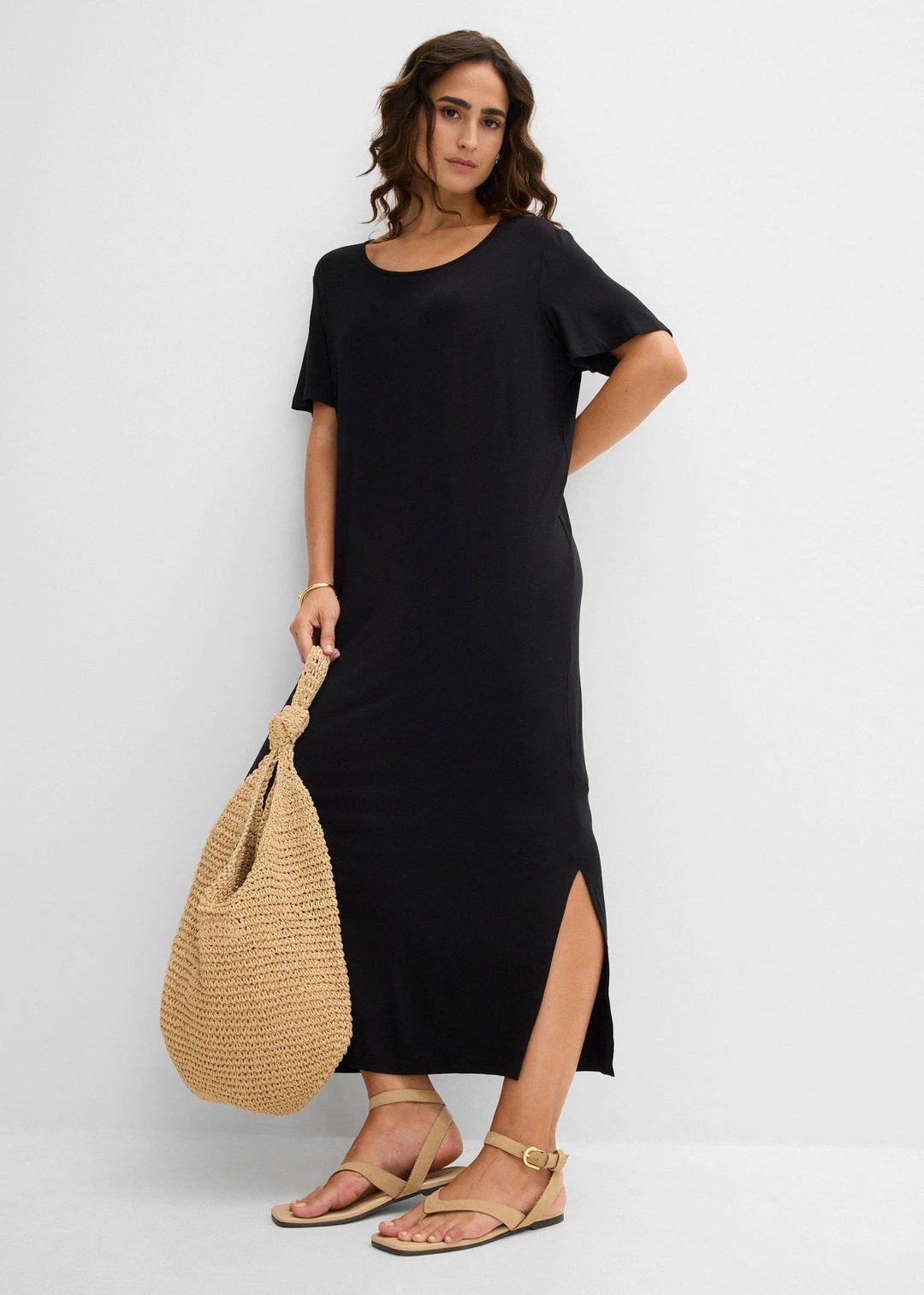 Robe fluide en jersey viscose extensible