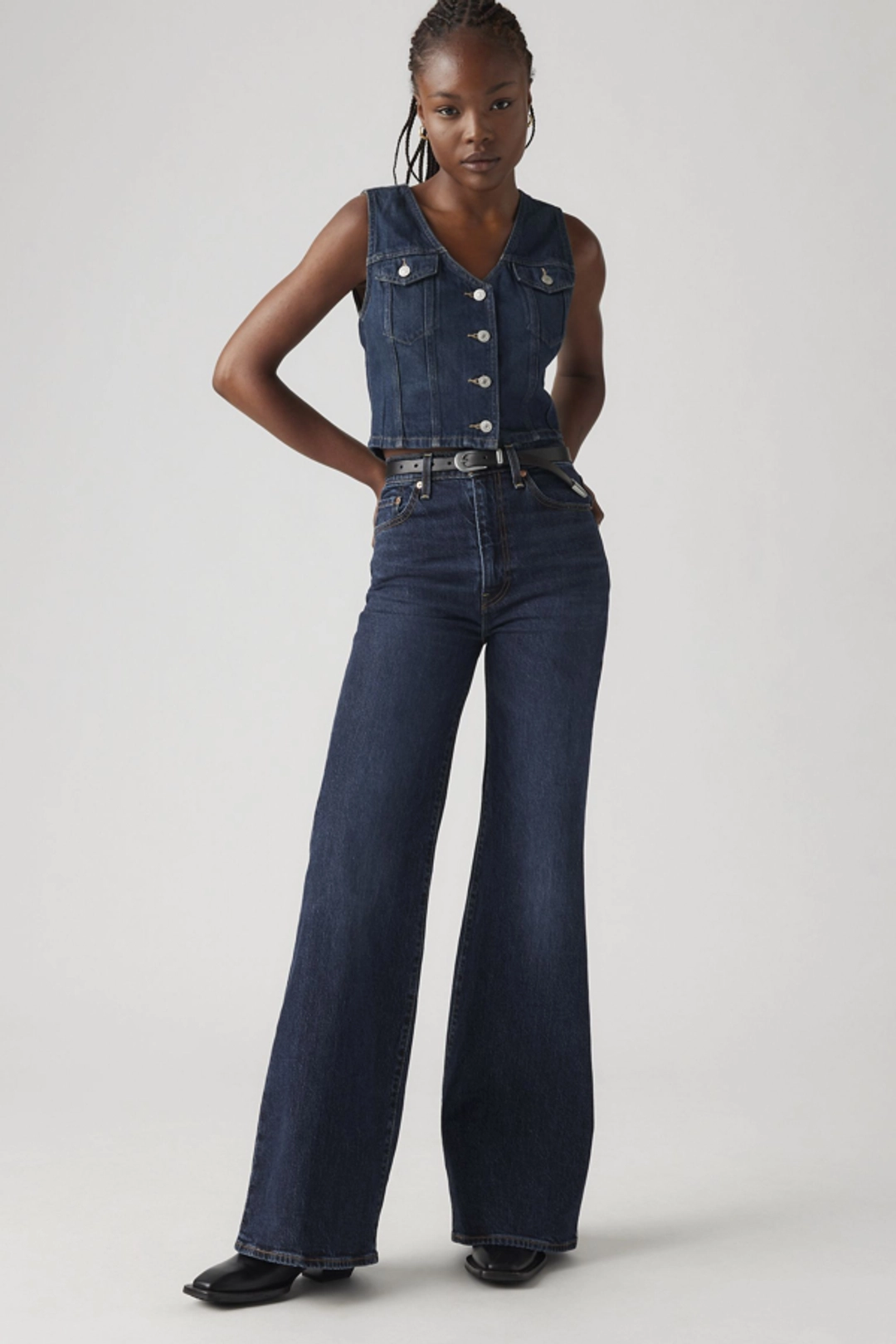 Levi's Jean Ribcage Patte D'eph - Femme - Bleu / Next Saturday No Crease - 34X32