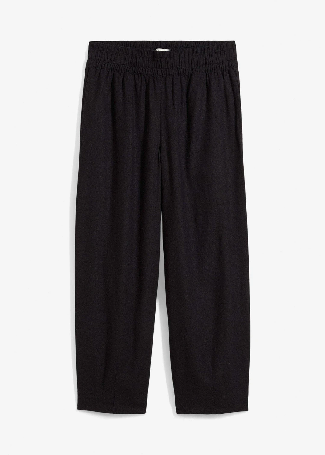 Pantalon 7/8 taille élastiquée en lin mélangé