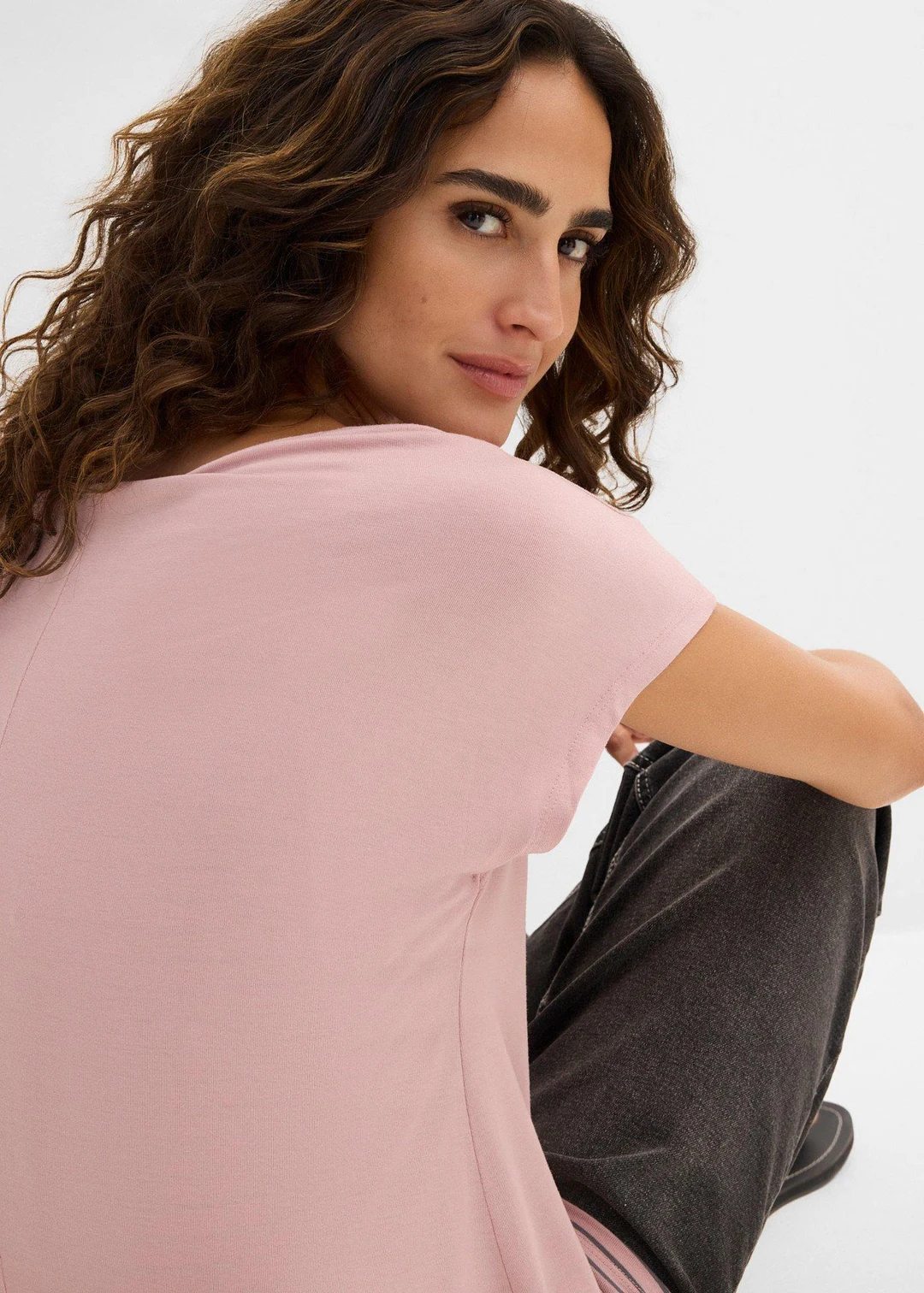 T-shirt long en viscose douce et extensible - 3