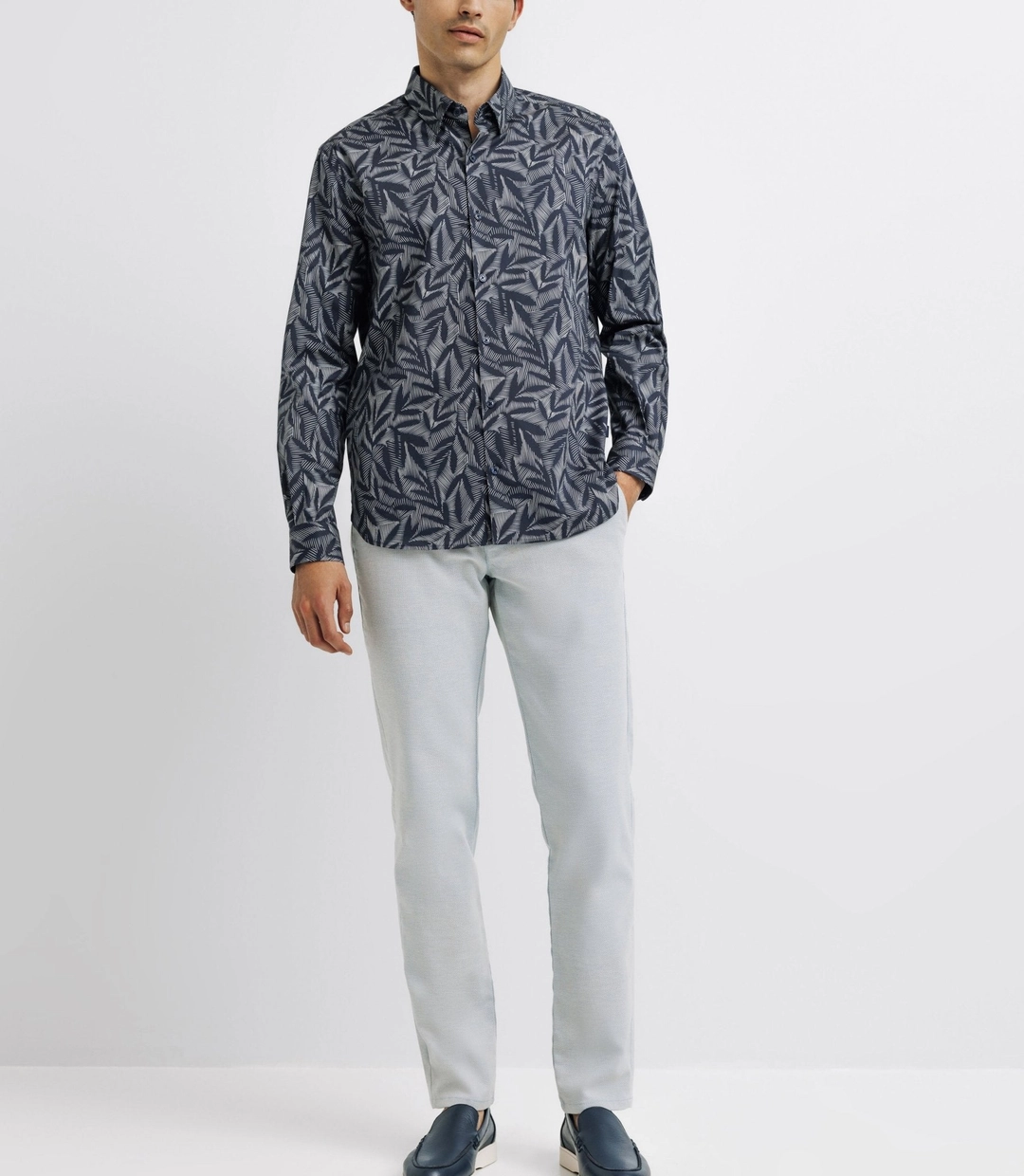 IZAC - Chemise casual imprimée marine