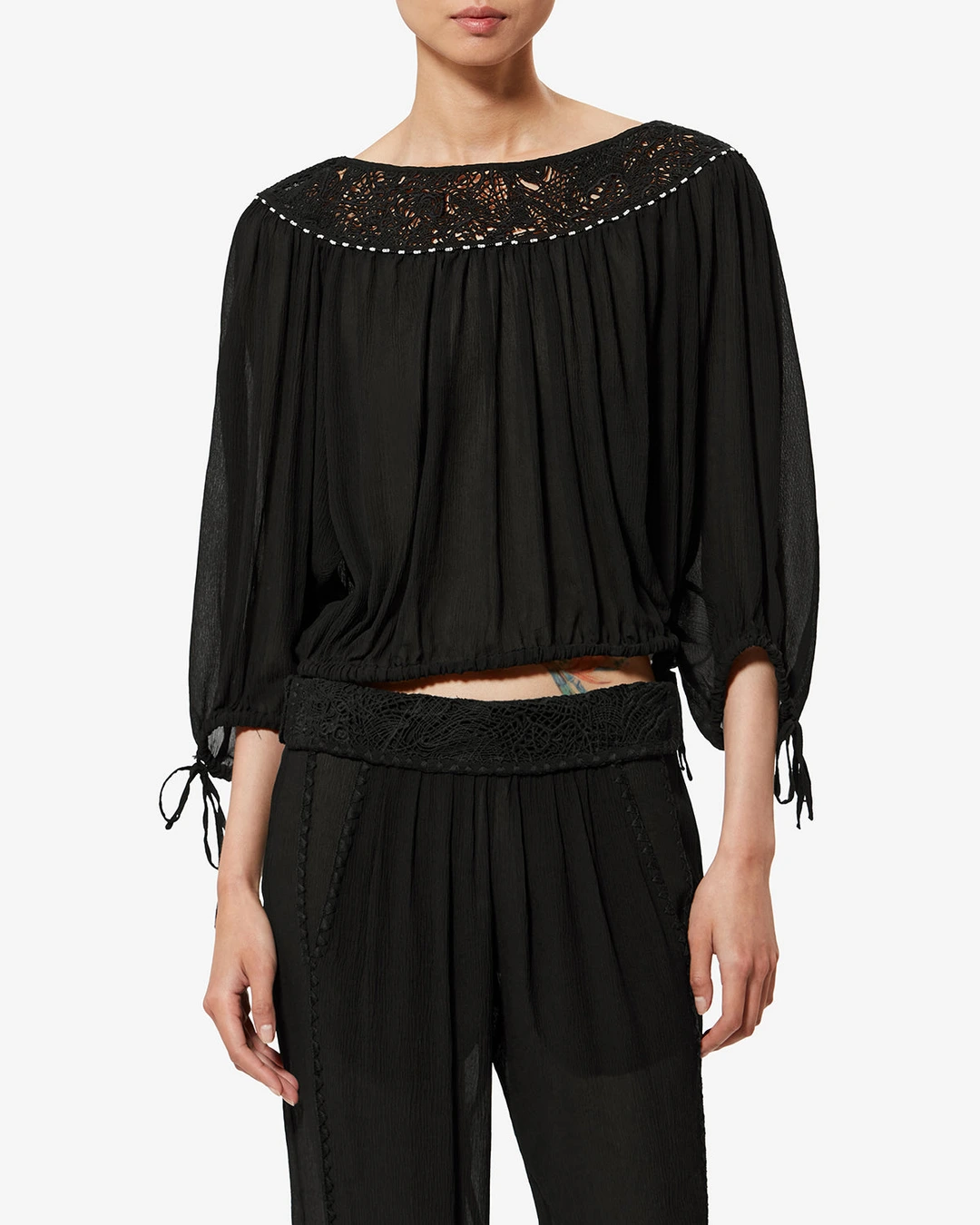 Blouse Nelida - Femme - Écru - Taille42 - Isabel Marant - Collection Été Femme - Nouvelle Collection Capsule La Riviera - 5