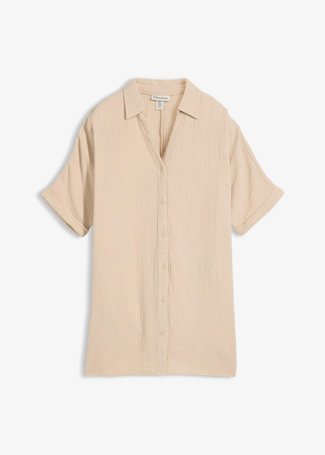 Chemisier long, oversize et doux en gaze de coton