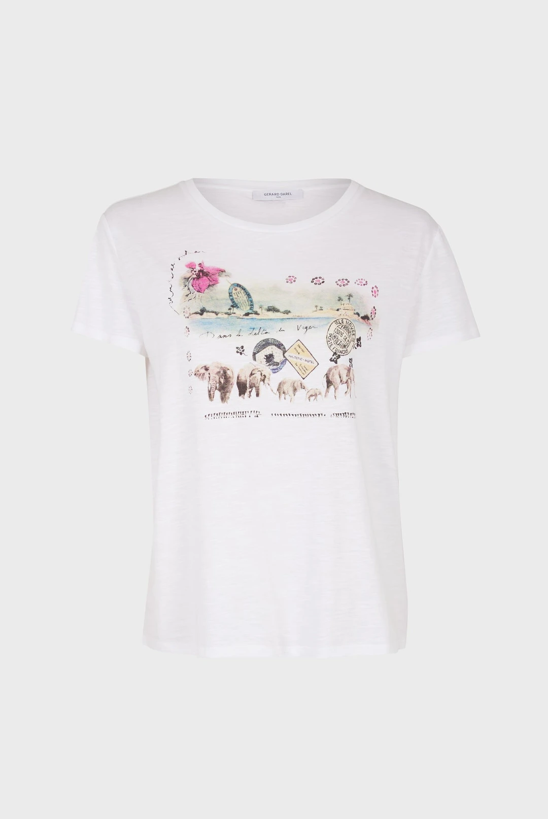 T-Shirt en coton imprimé élephant - ACACIA - Ecru