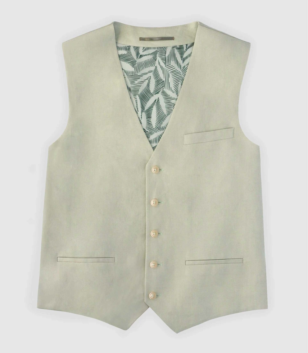 IZAC - Gilet ville 100% lin vert eau