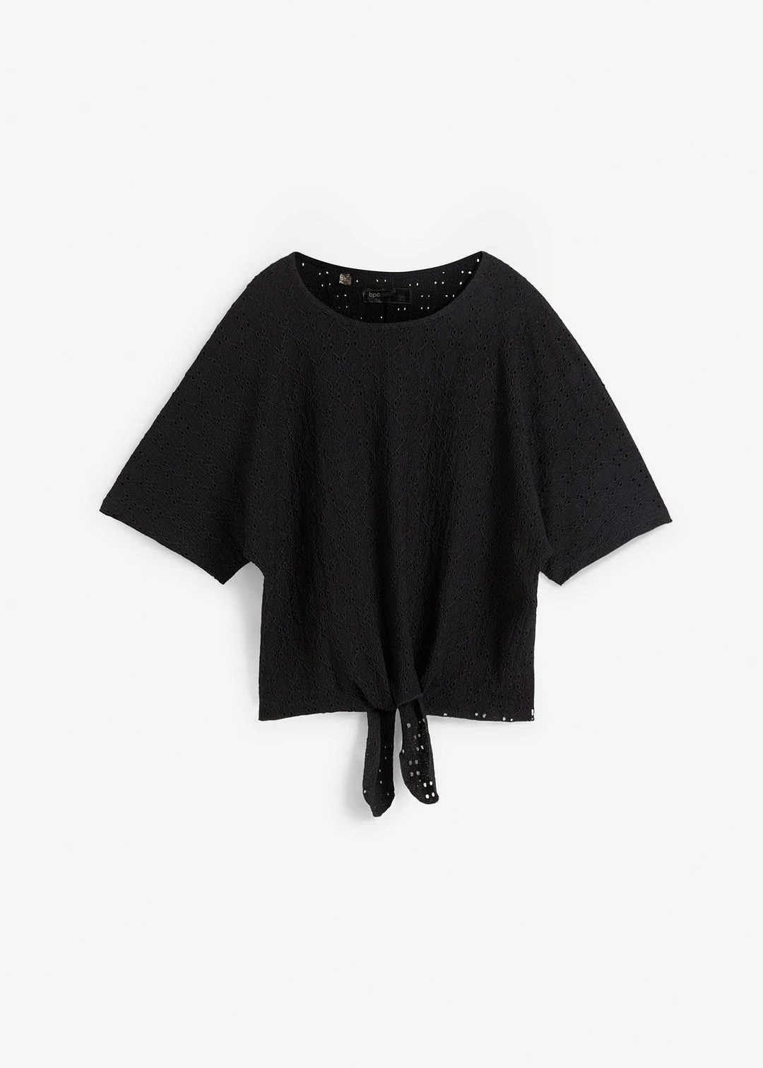 T-shirt manches chauve-souris avec broderie anglaise