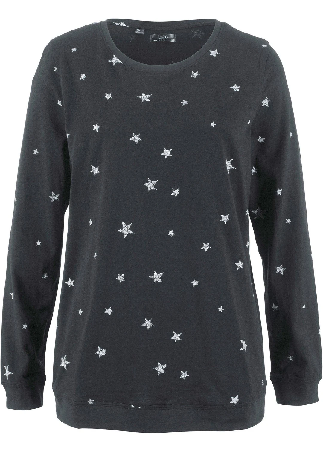 T-shirt coton imprimé, manches longues