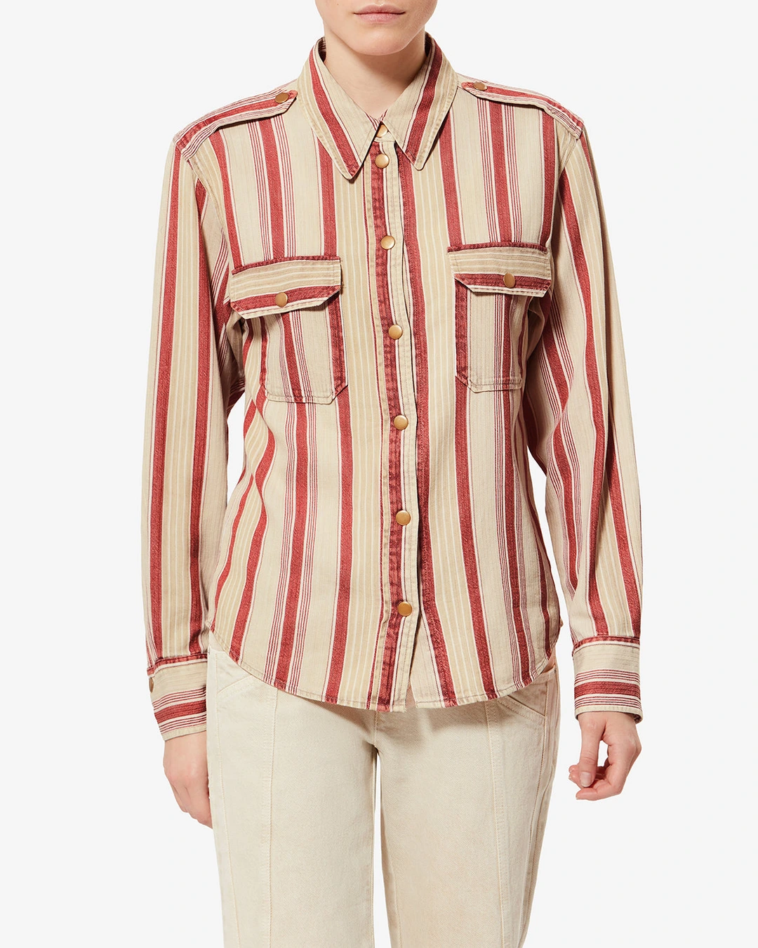 Chemise Gelva - Femme - Beige-red - Taille44 - Marant Étoile - Collection Été Femme - Nouvelle Collection Capsule High Summer - 5