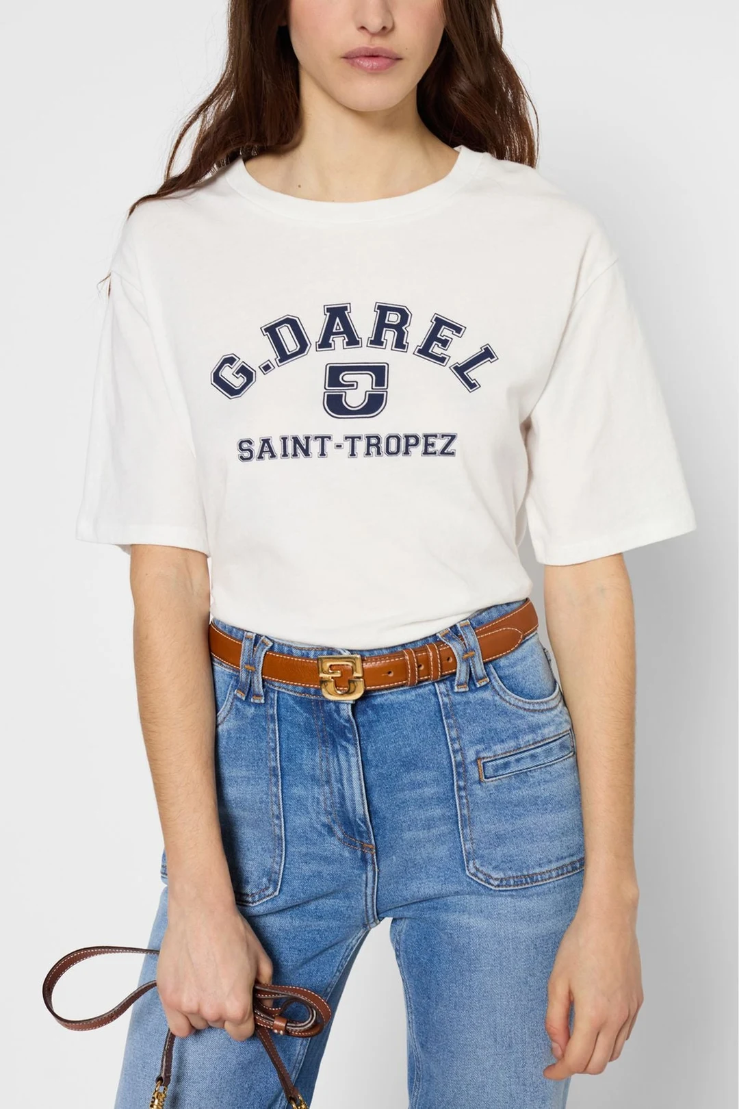 T-shirt en coton à inscription - Ecru