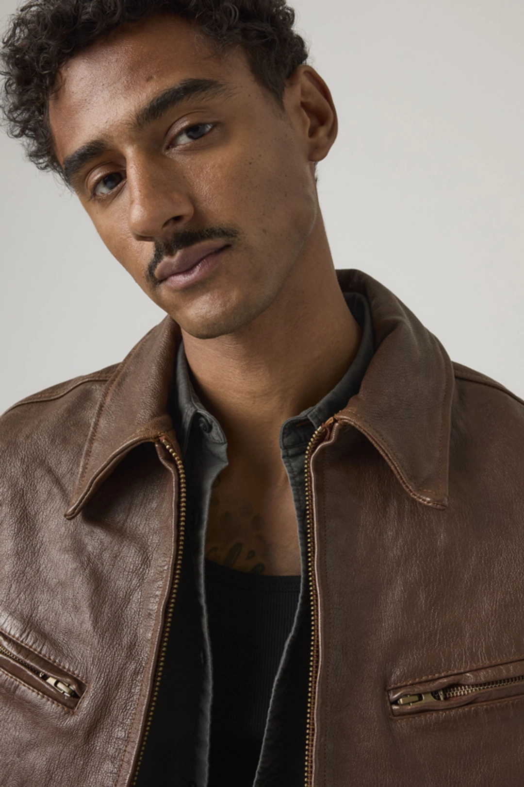 Levi's Veste En Cuir Corona Heights - Homme - Marron / Worn Sepia Leather Brown - XL - 2