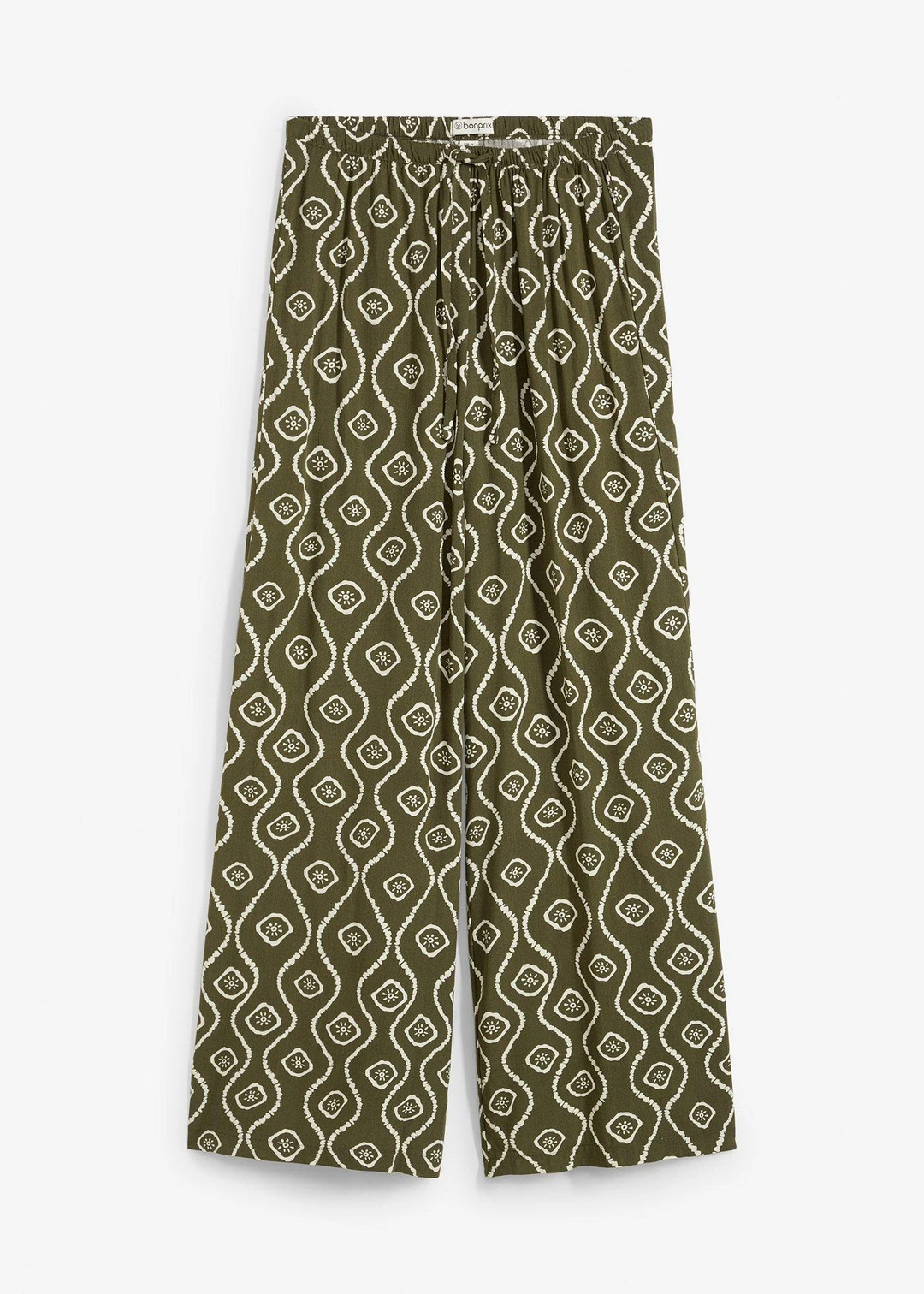 Pantalon à taille élastiquée en viscose fluide