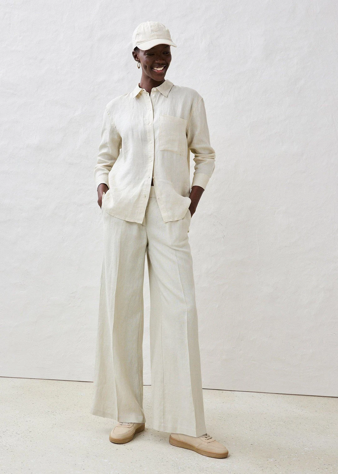 Pantalon à pinces 100% lin