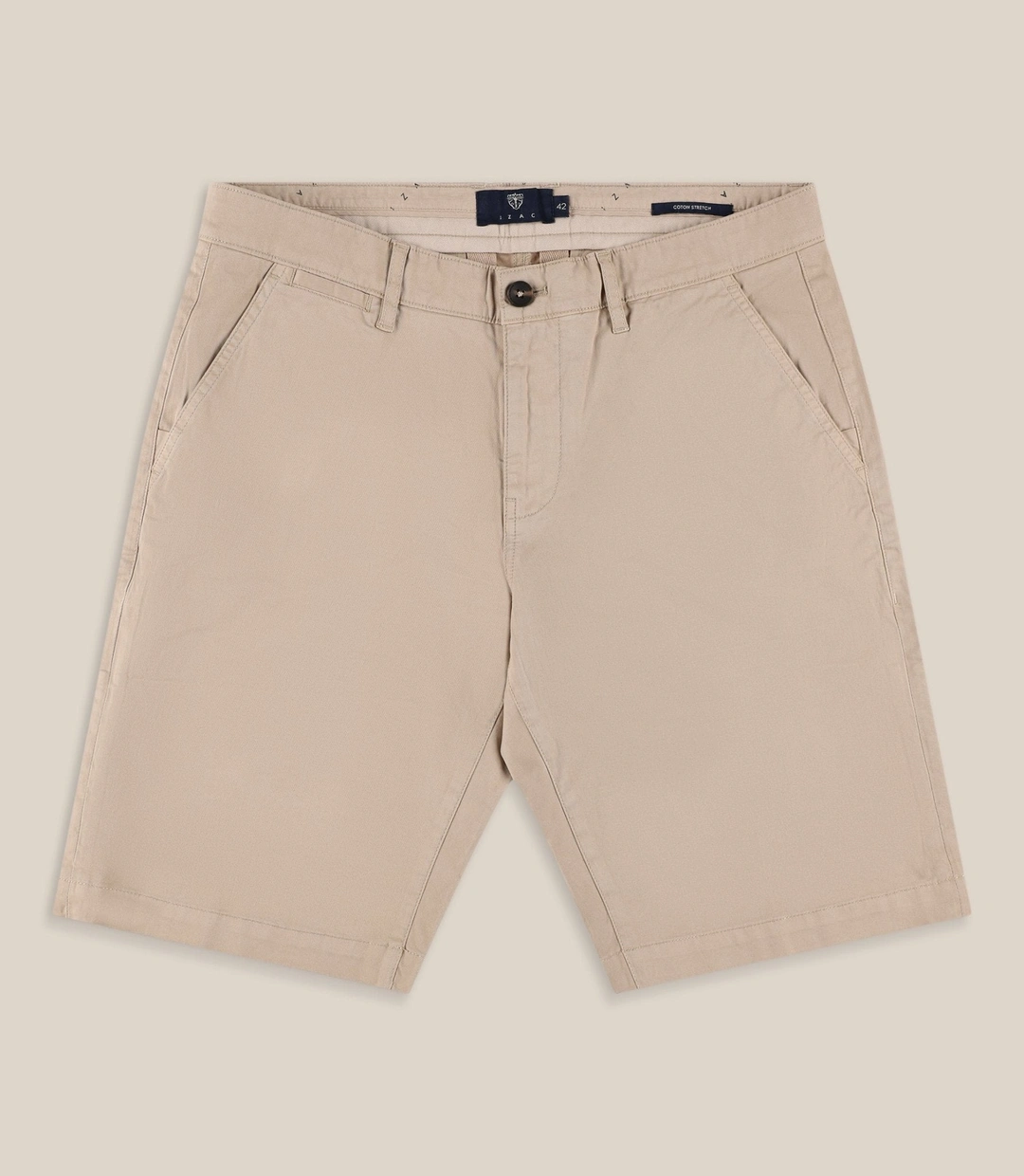 IZAC - Bermuda coton stretch beige