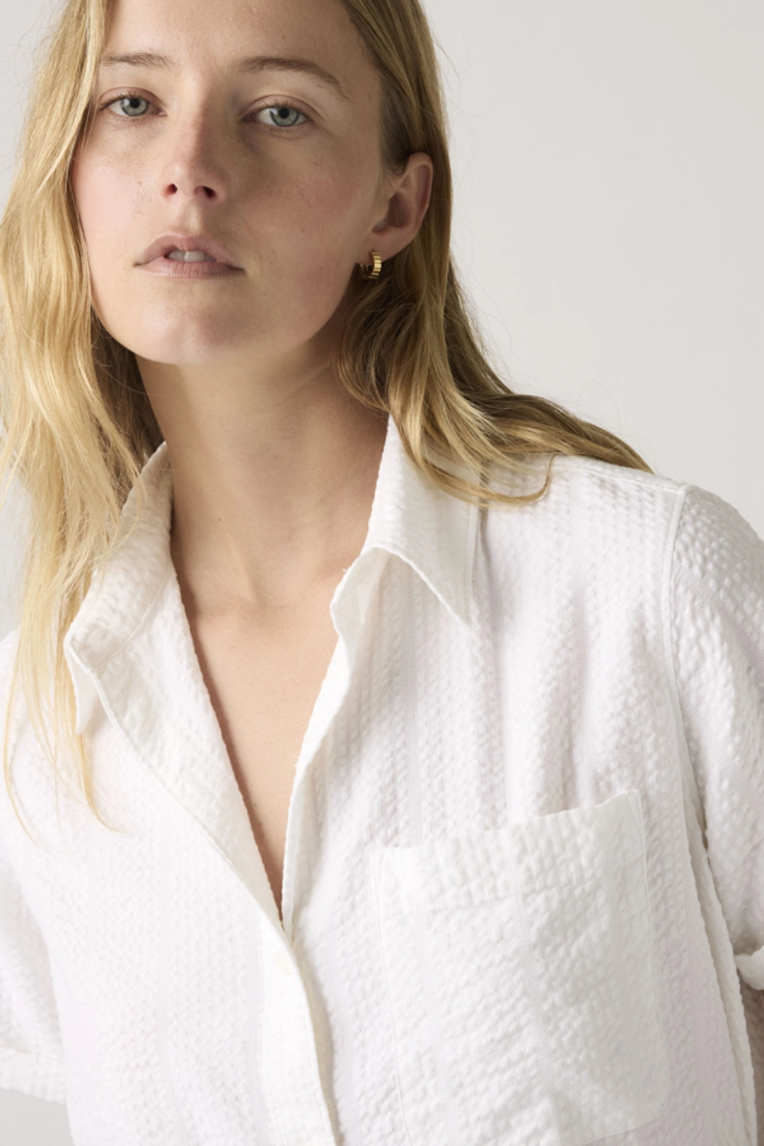 Levi's Darlene Short Sleeve Shirt - Femme - Blanc / Bright White Seersucker - XS - 2
