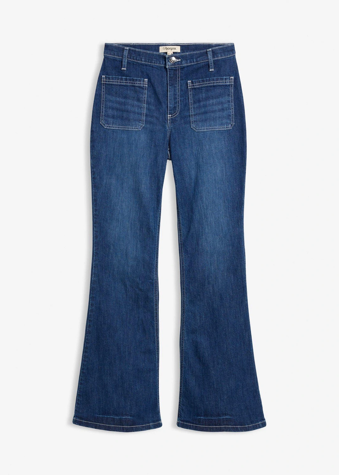 Jean flare taille haute, extensible
