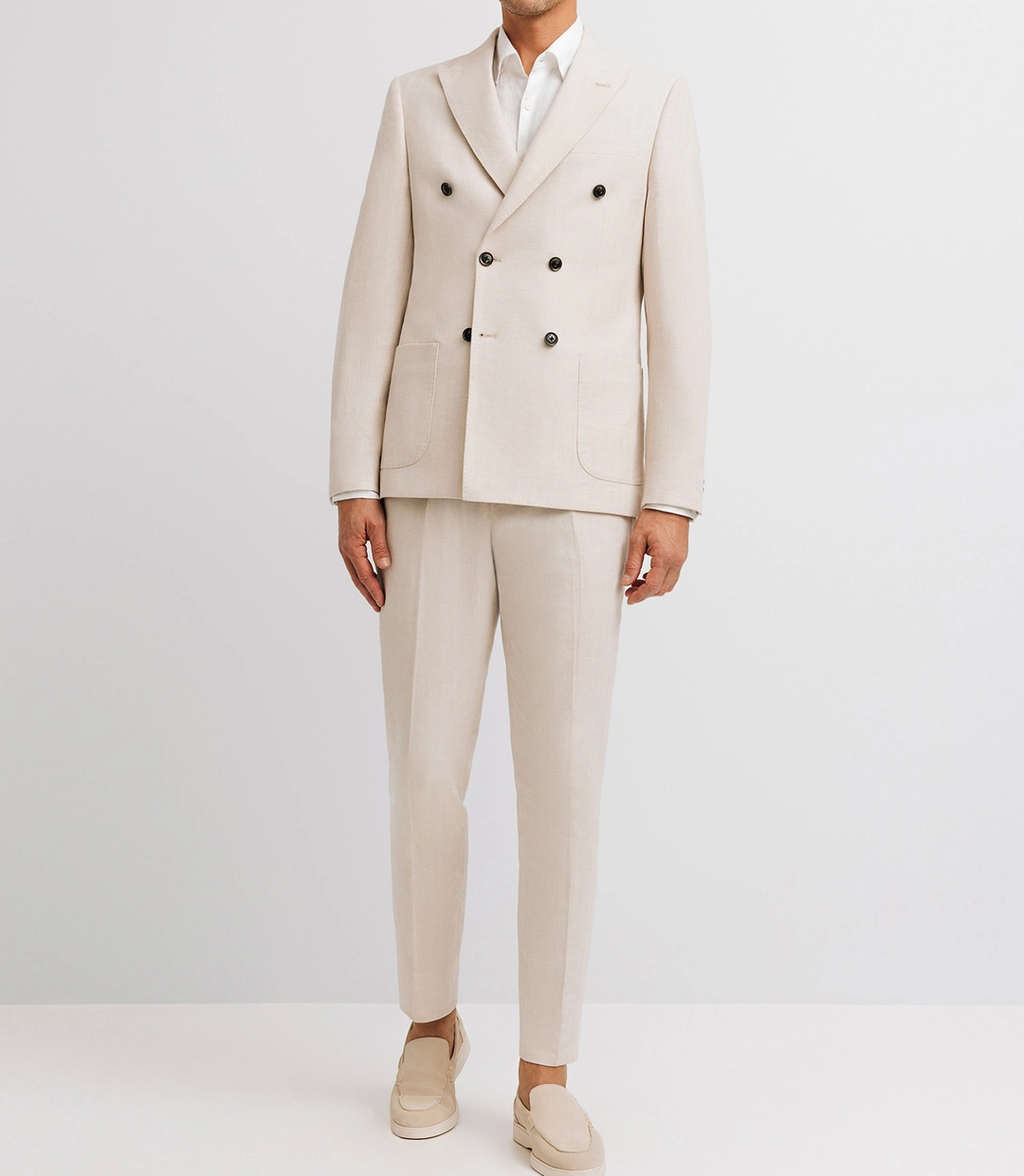 IZAC - Veste croisée en lin beige