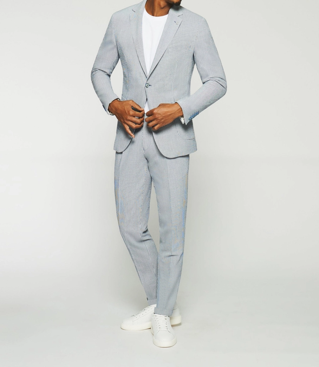 IZAC - Veste séparable à rayures blanche et bleue CAPRI