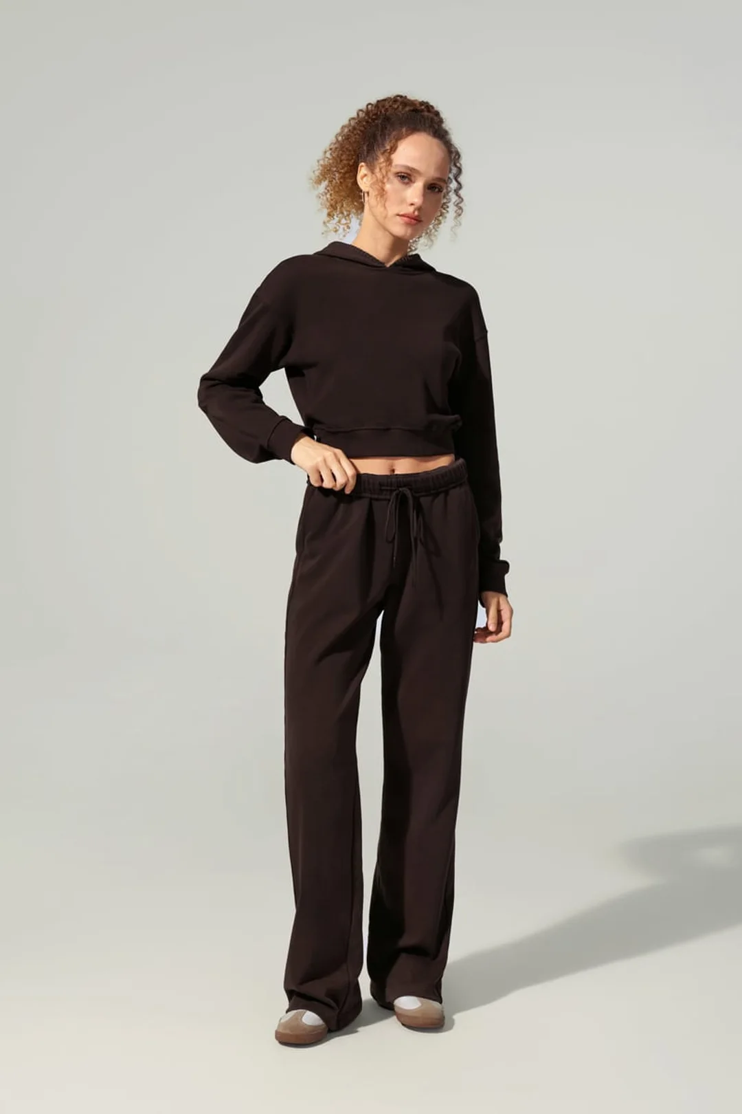LILYSILK Pull Seamflow Poise Gris Chiné XL - Sweat Court Femme SILKERRY Doux & Sculptant, Capuche Festonnée