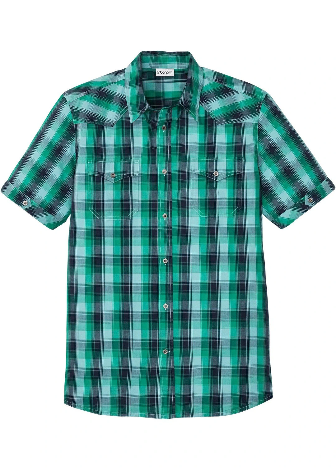 Chemise manches courtes à poches plaquées