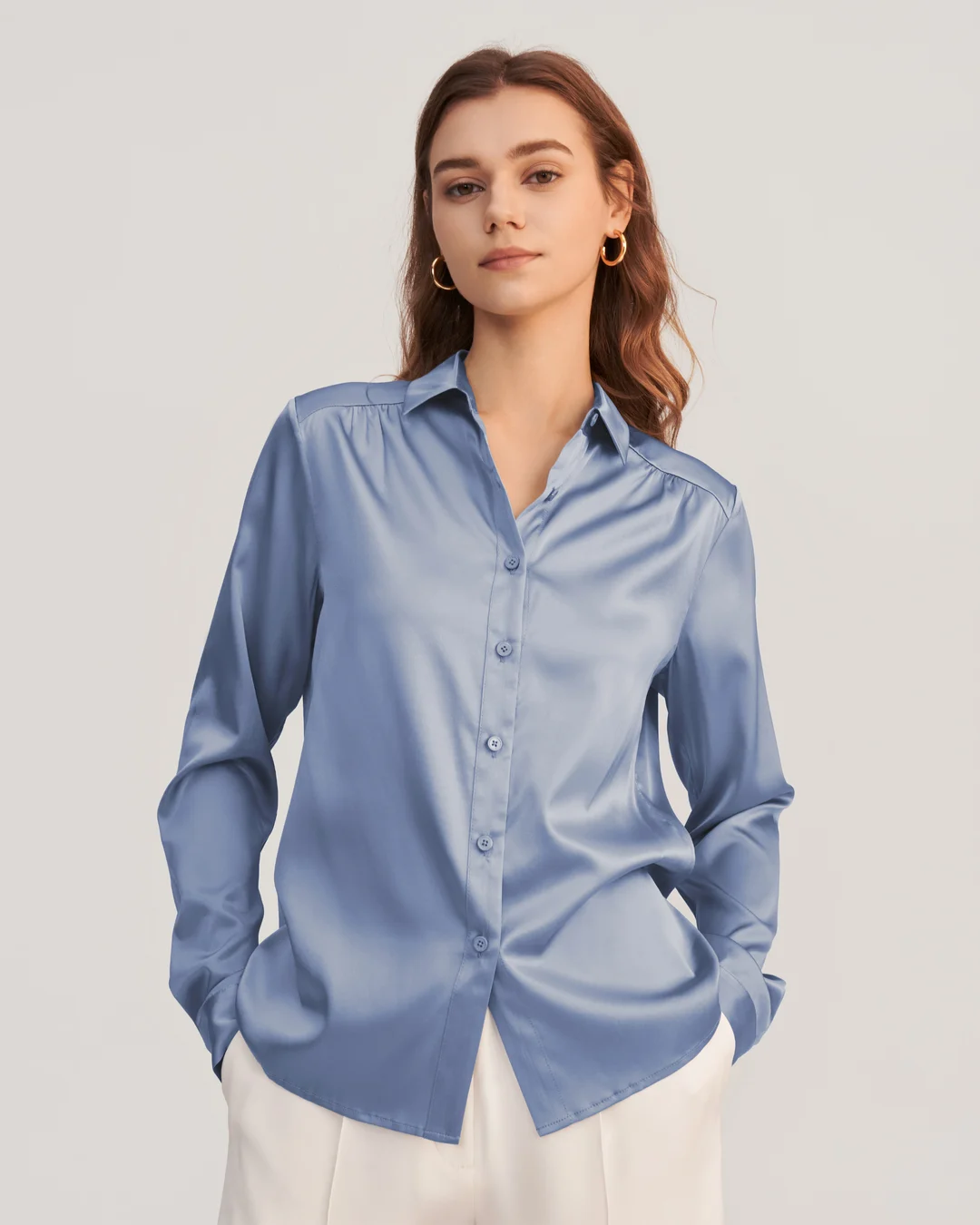 LILYSILK Chemisier En Soie De Mûrier Naturelle Manches Longues
